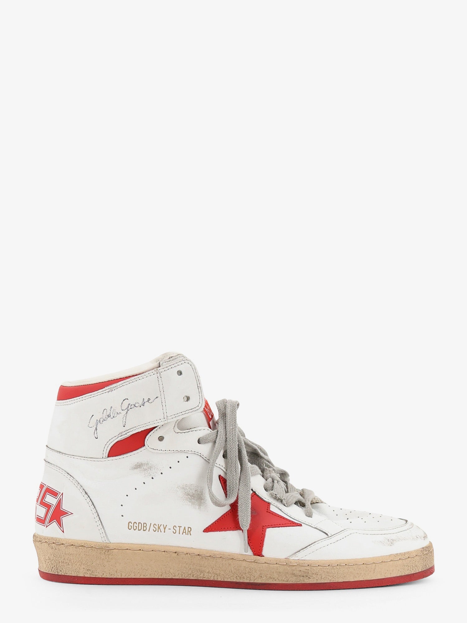 Golden Goose Sky Star Leather Sneakers With Iconic Side Logo