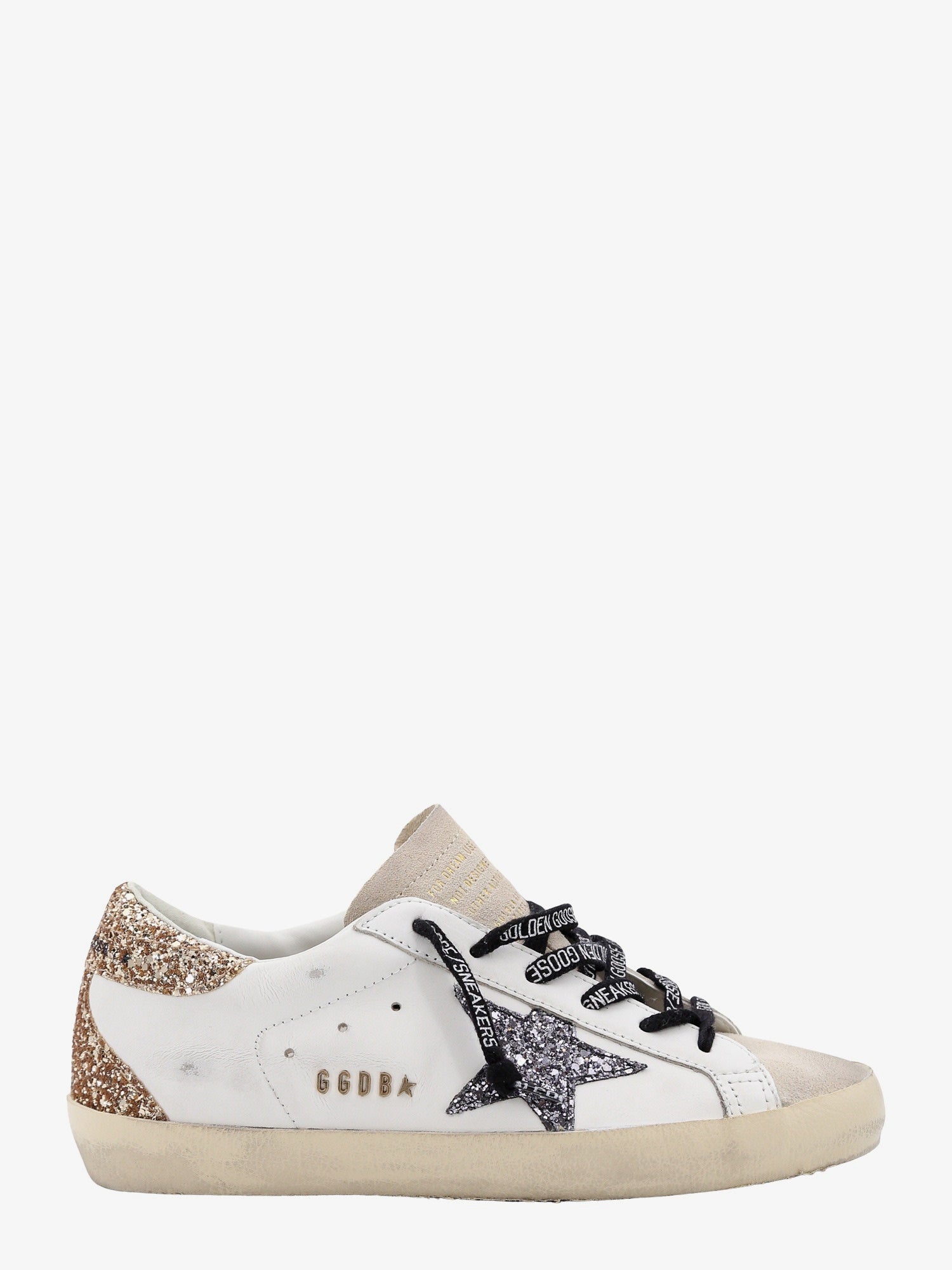 Golden Goose Super-star Leather Sneakers With Iconic Glitter Logo On The Side