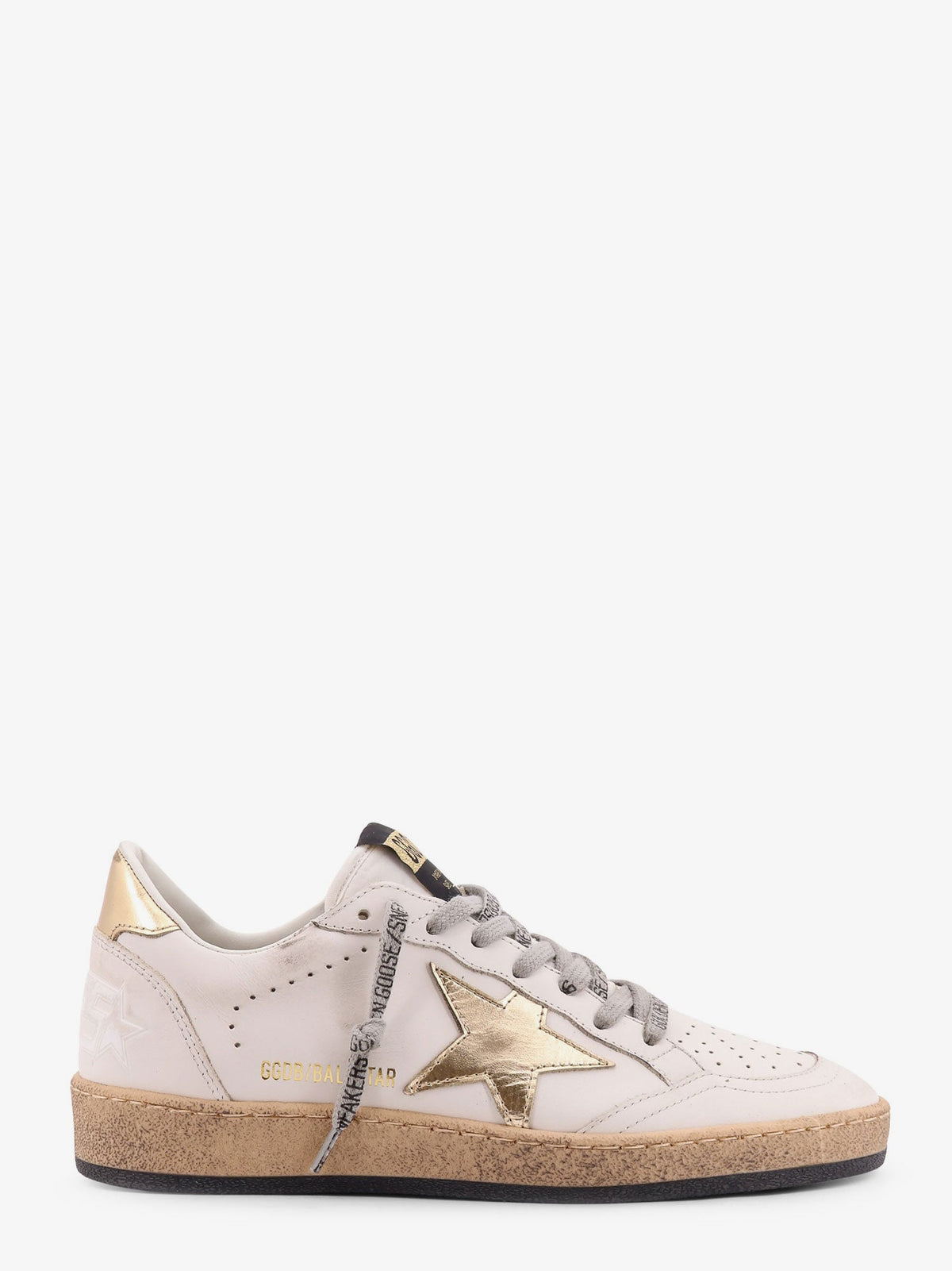 Golden Goose Ball Star Leather Sneakers With Side Logo
