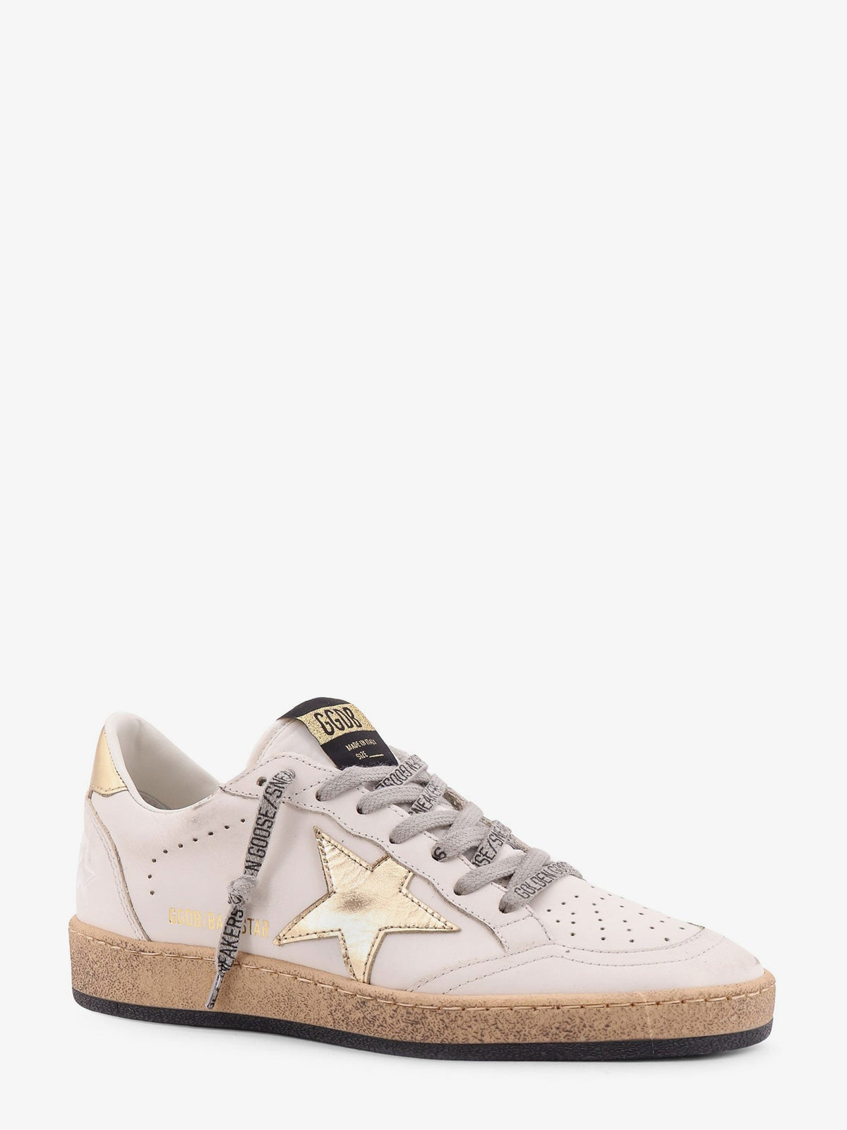 Golden Goose Ball Star Leather Sneakers With Side Logo
