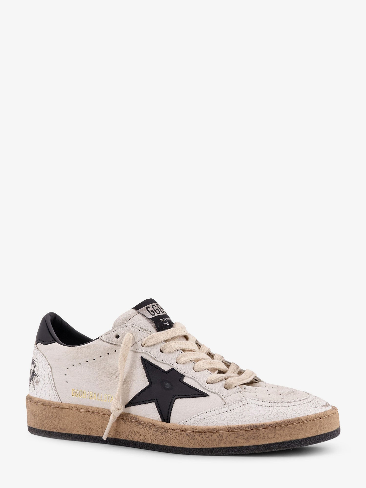 Golden Goose Ballstar Leather Sneakers With Iconic Side Logo