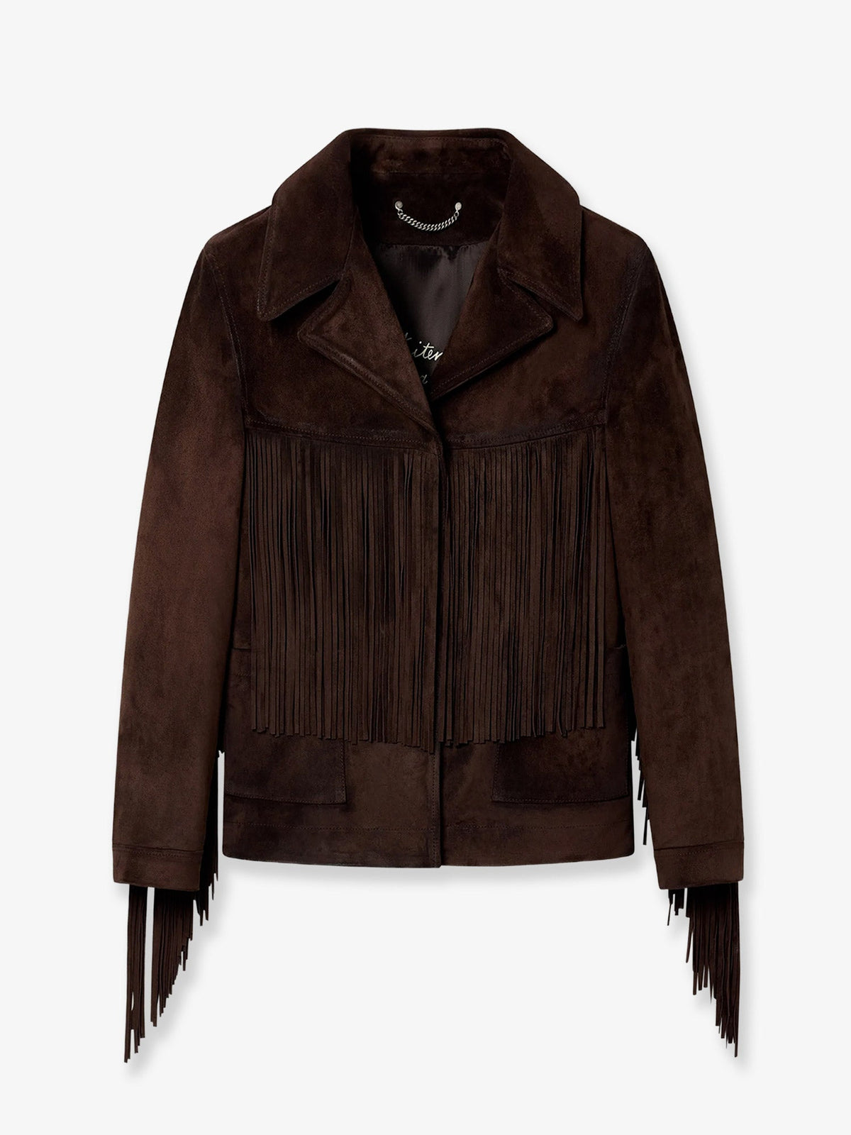Golden Goose Linda Journey Waxed Suede Jacket With Fringes