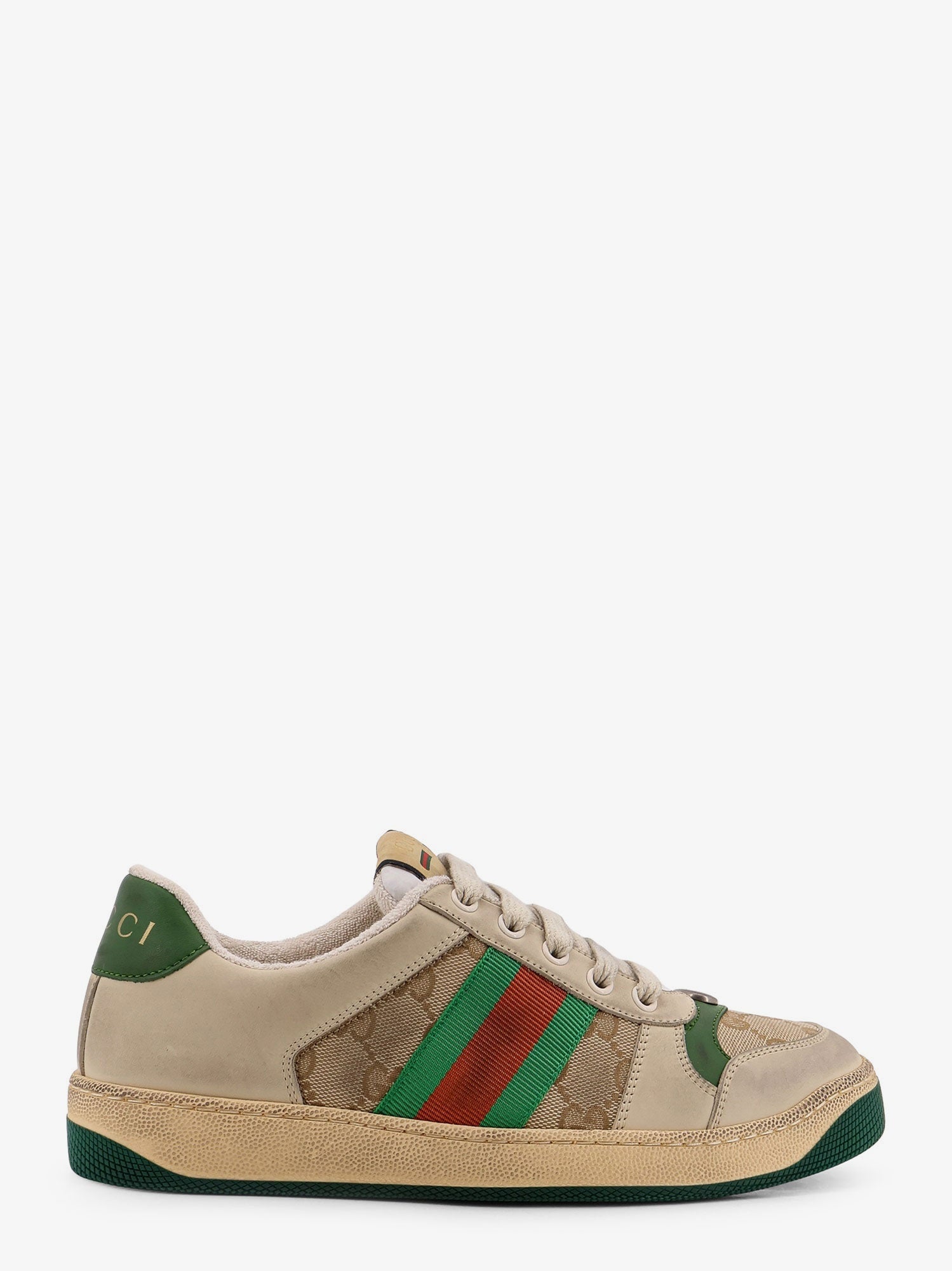 Gucci Screener Leather And Gg Supreme Fabric Sneakers