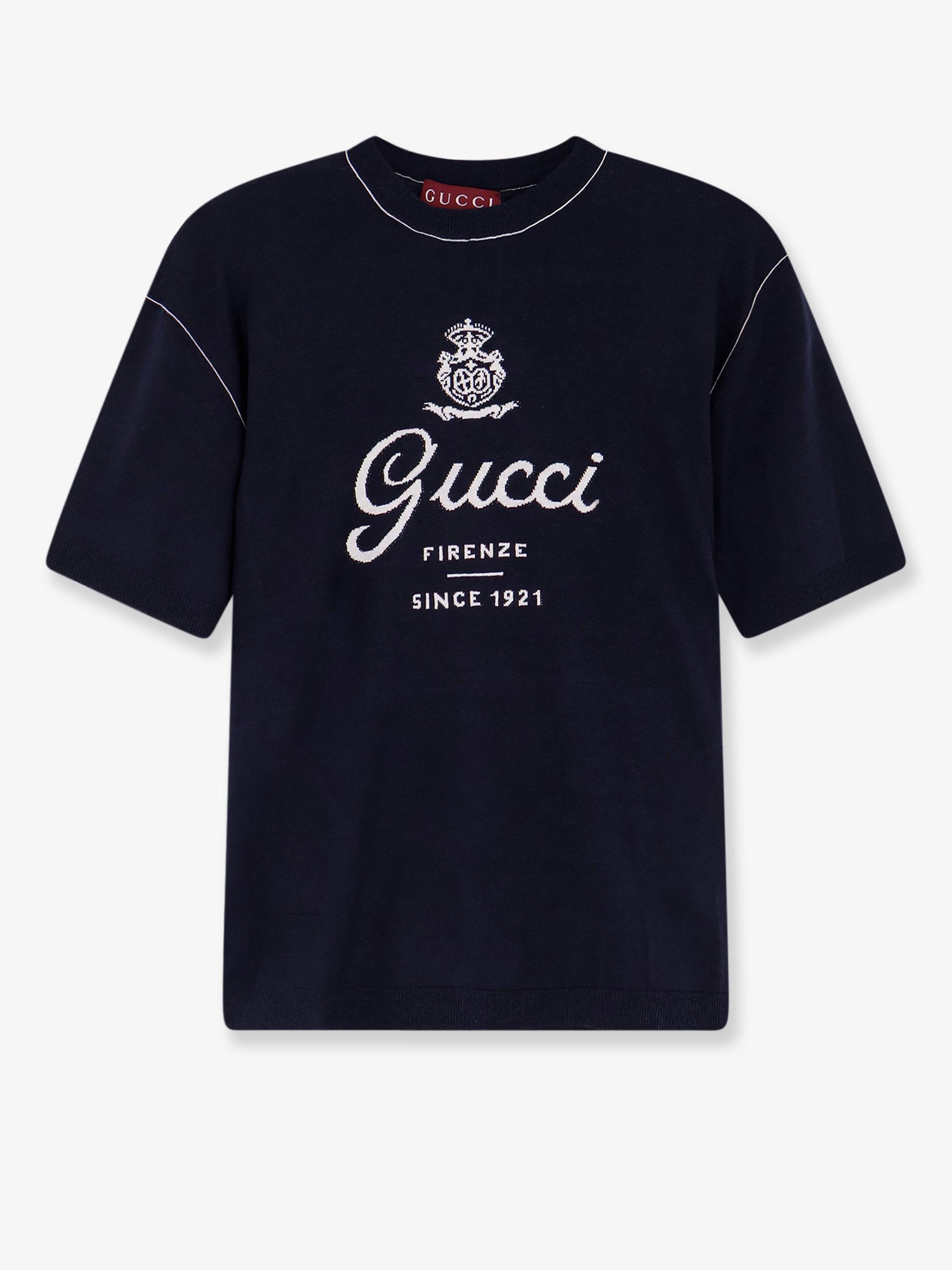 Gucci Silk And Linen Sweater With Gucci Firenze Since 1921 Inlay