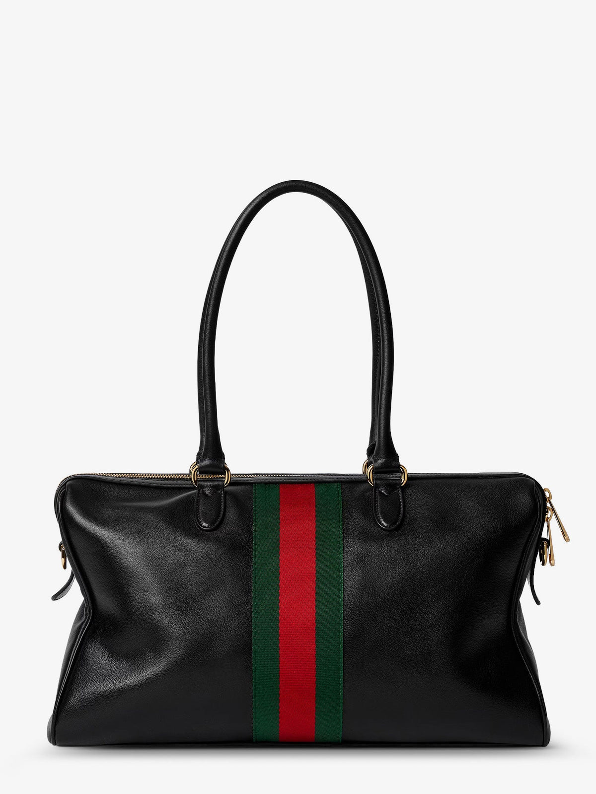 Gucci Leather Shoulder Bag With Metal Clasp