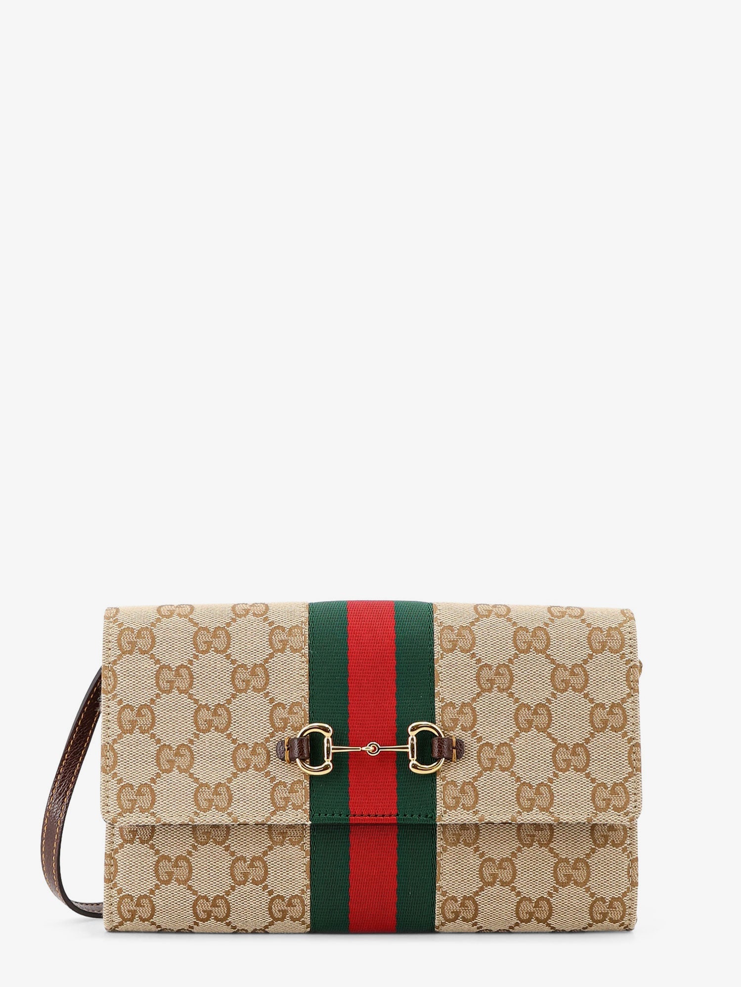 Gucci Gucci Horsebit Web Gg Fabric Wallet