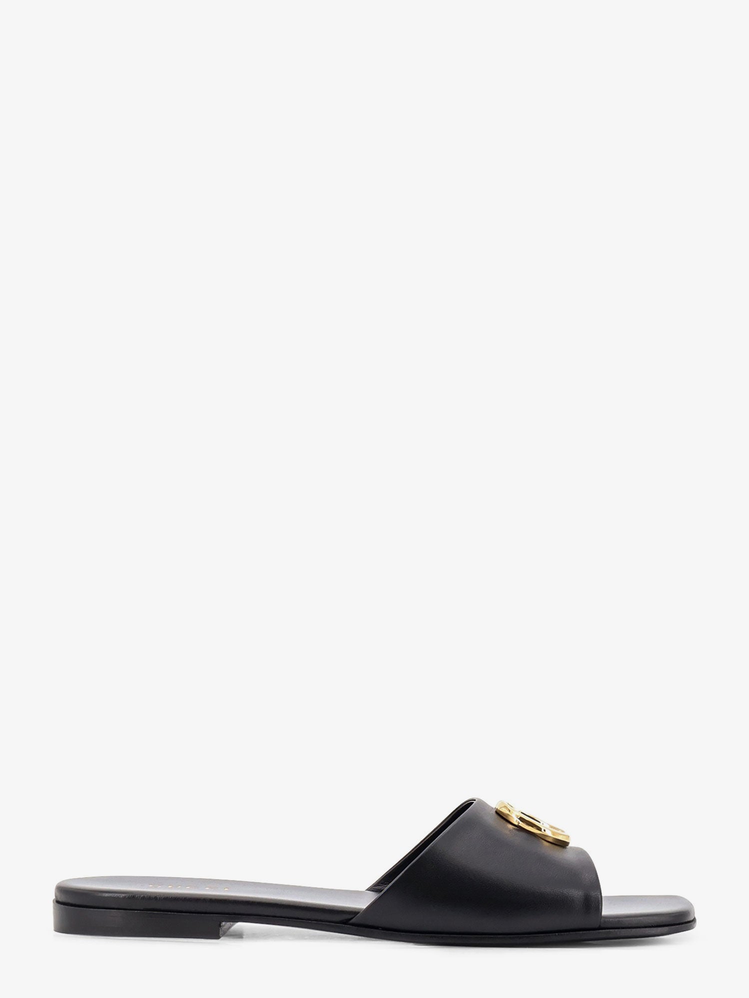 Gucci Slide Sandals With Metal Gg Logo