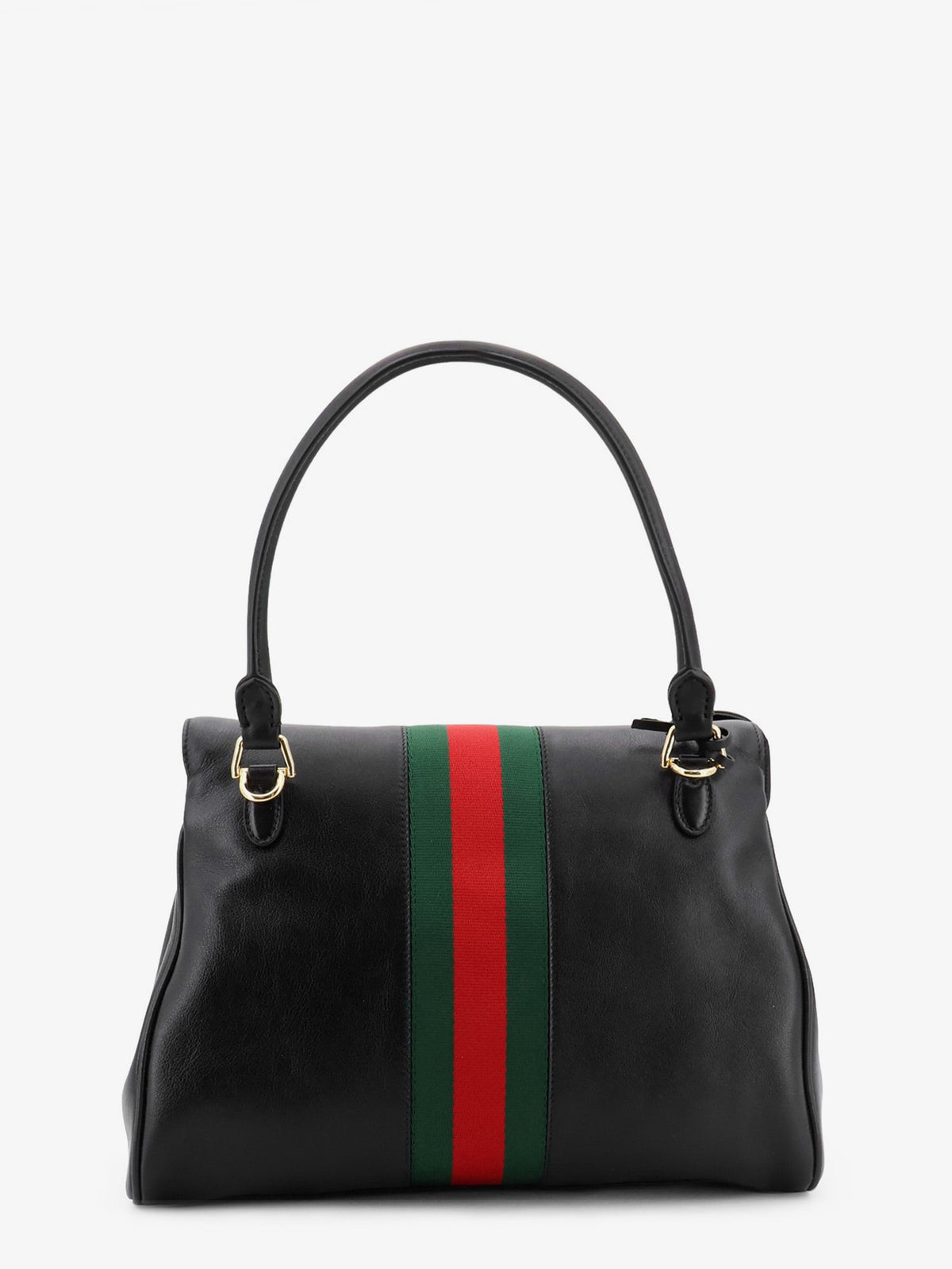 Gucci Paparazzo Leather Handbag With Front Web Detail