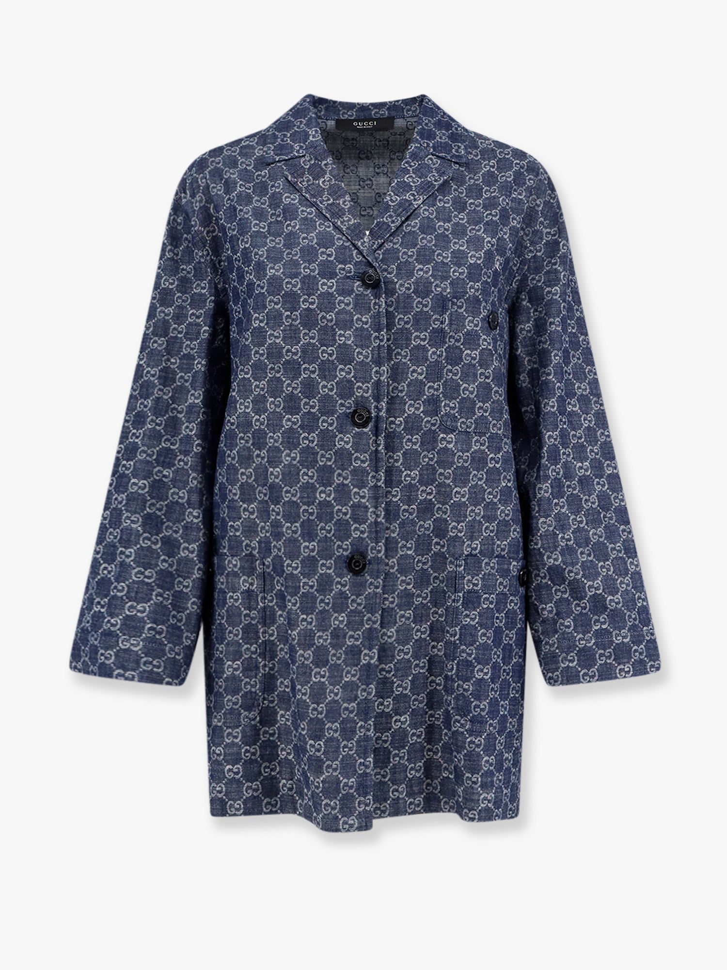 Gucci Cotton Shirt With All-over Gg Motif