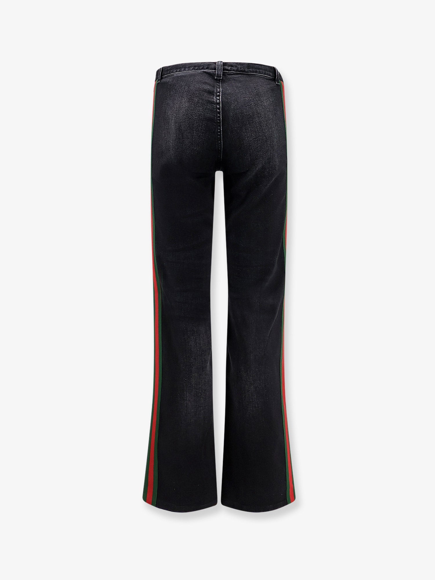 Gucci Blue Denim Jeans With Nastro Web Profiles
