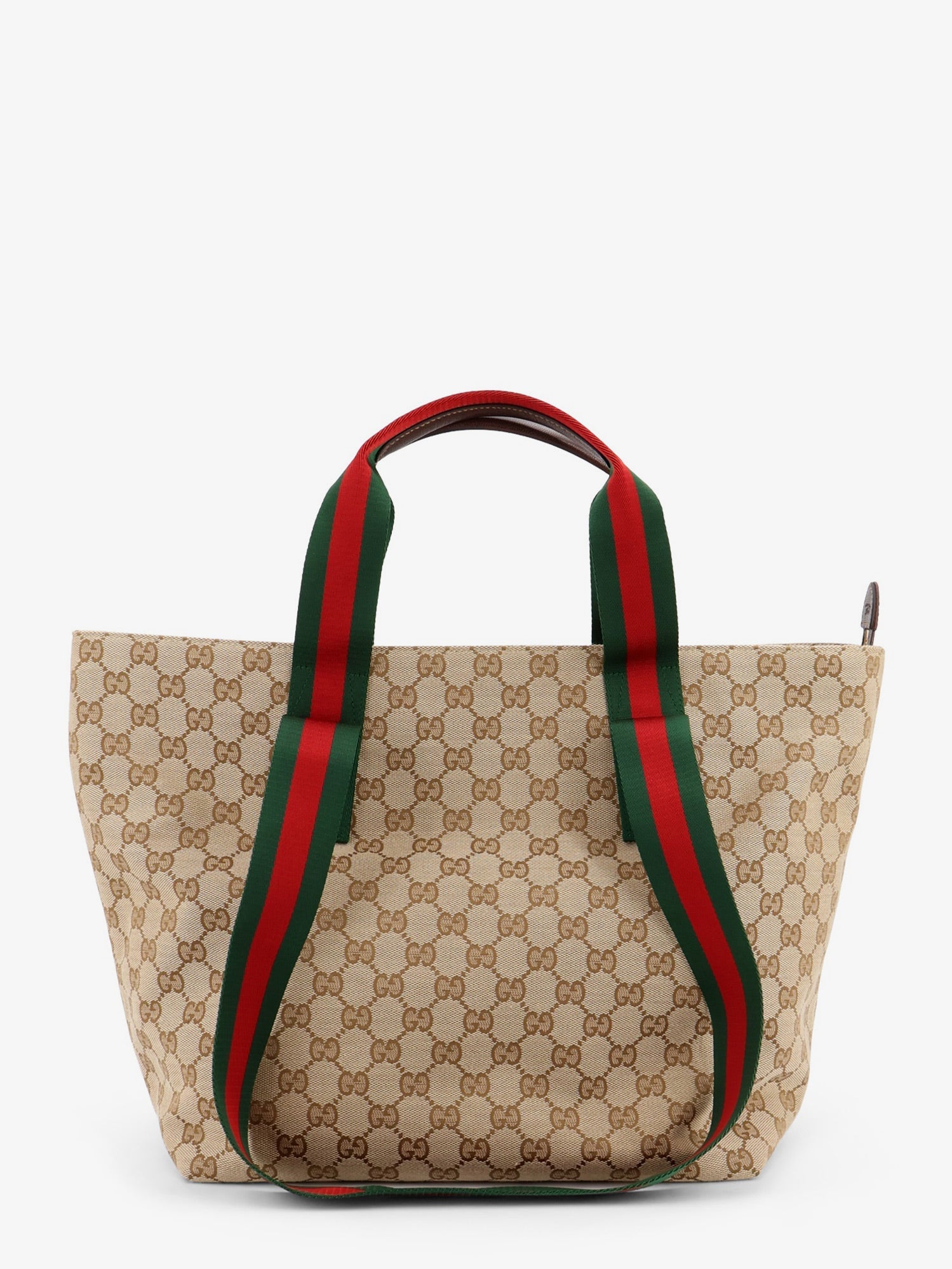 Gucci Gg Fabric Shopping Bag With Nastro Web Handles