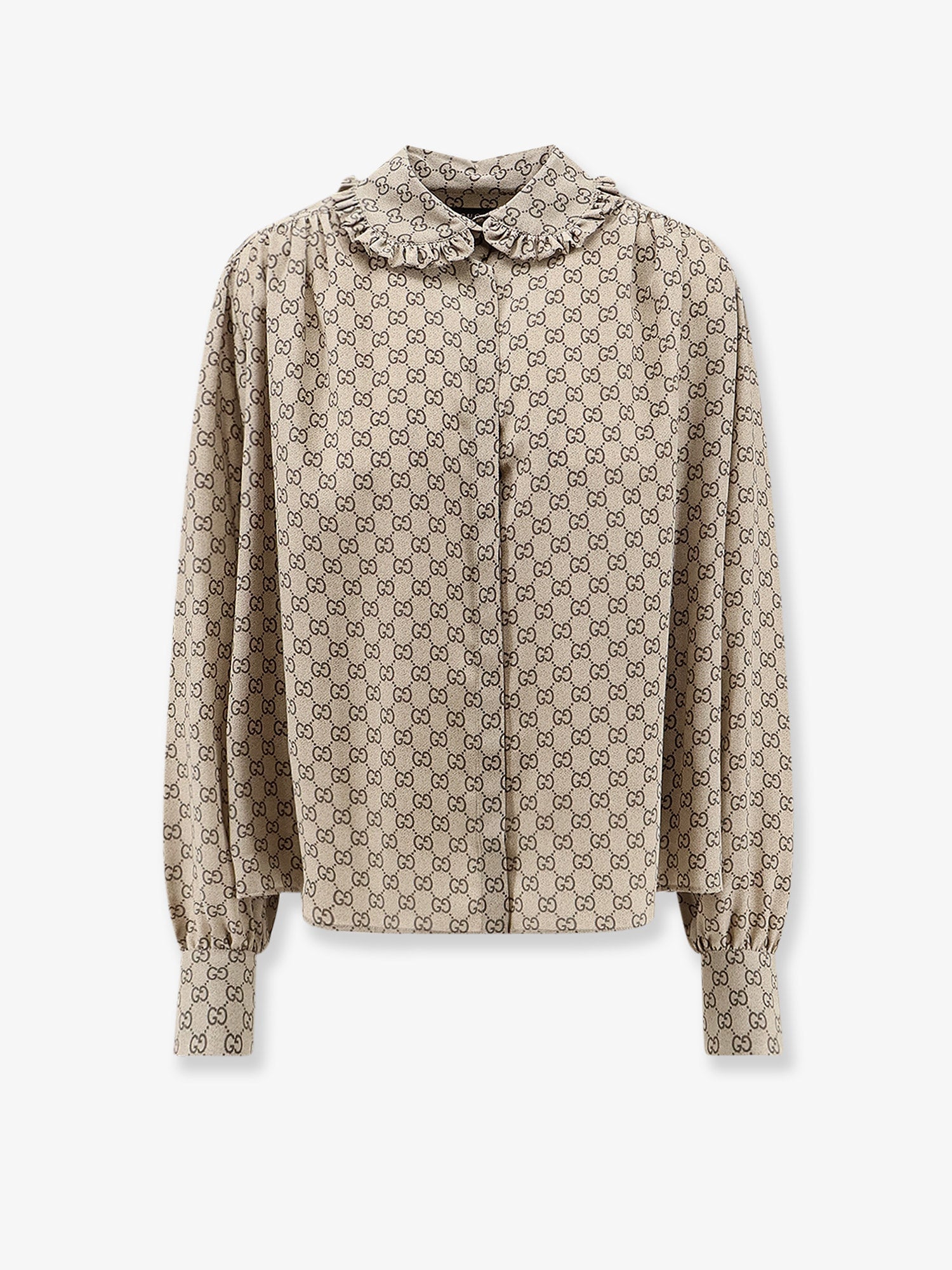 Gucci Gucci Primavera Silk Shirt With Gg Print