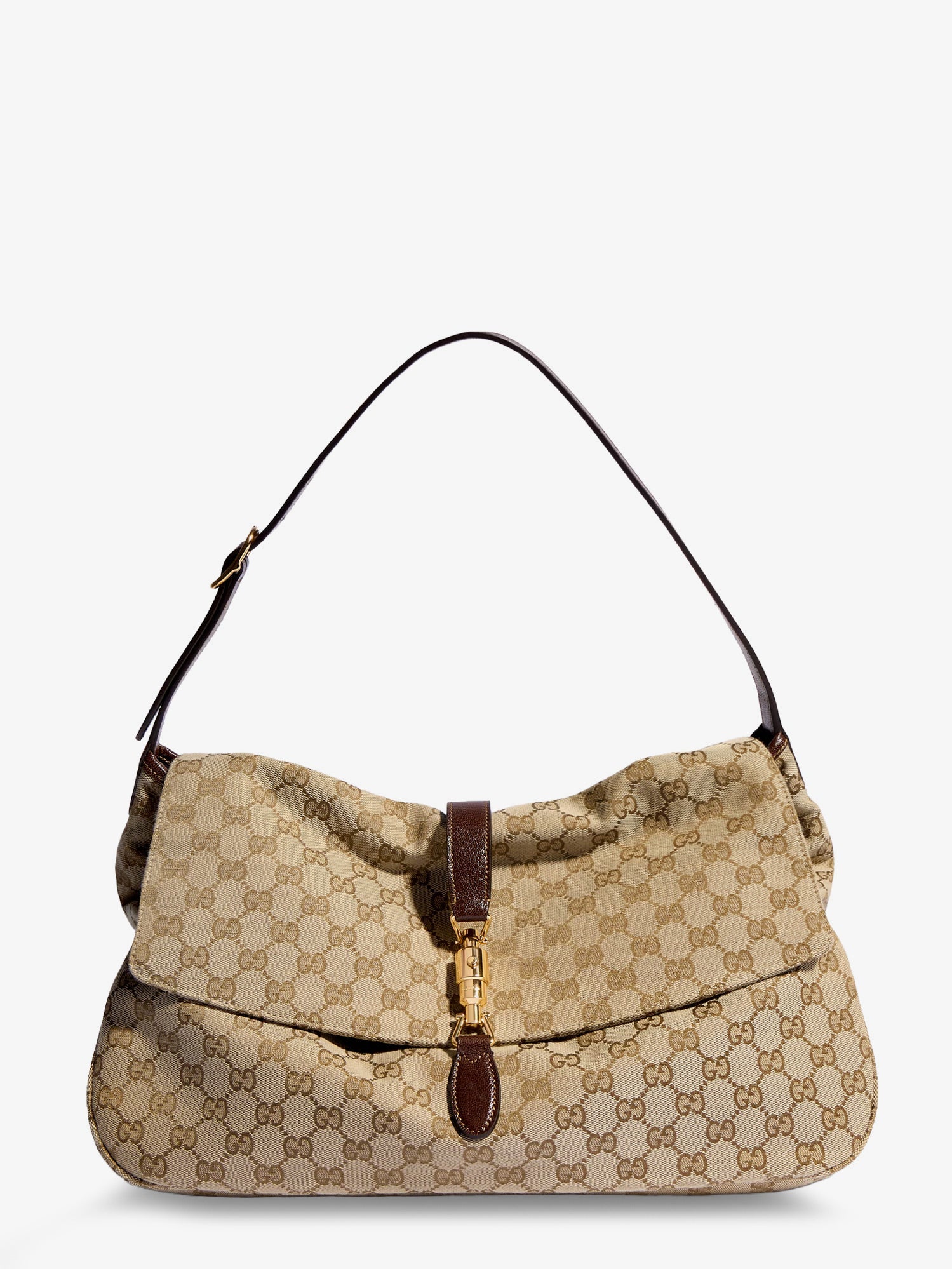 Gucci Jackie Flap Gg Canvas Shouder Bag