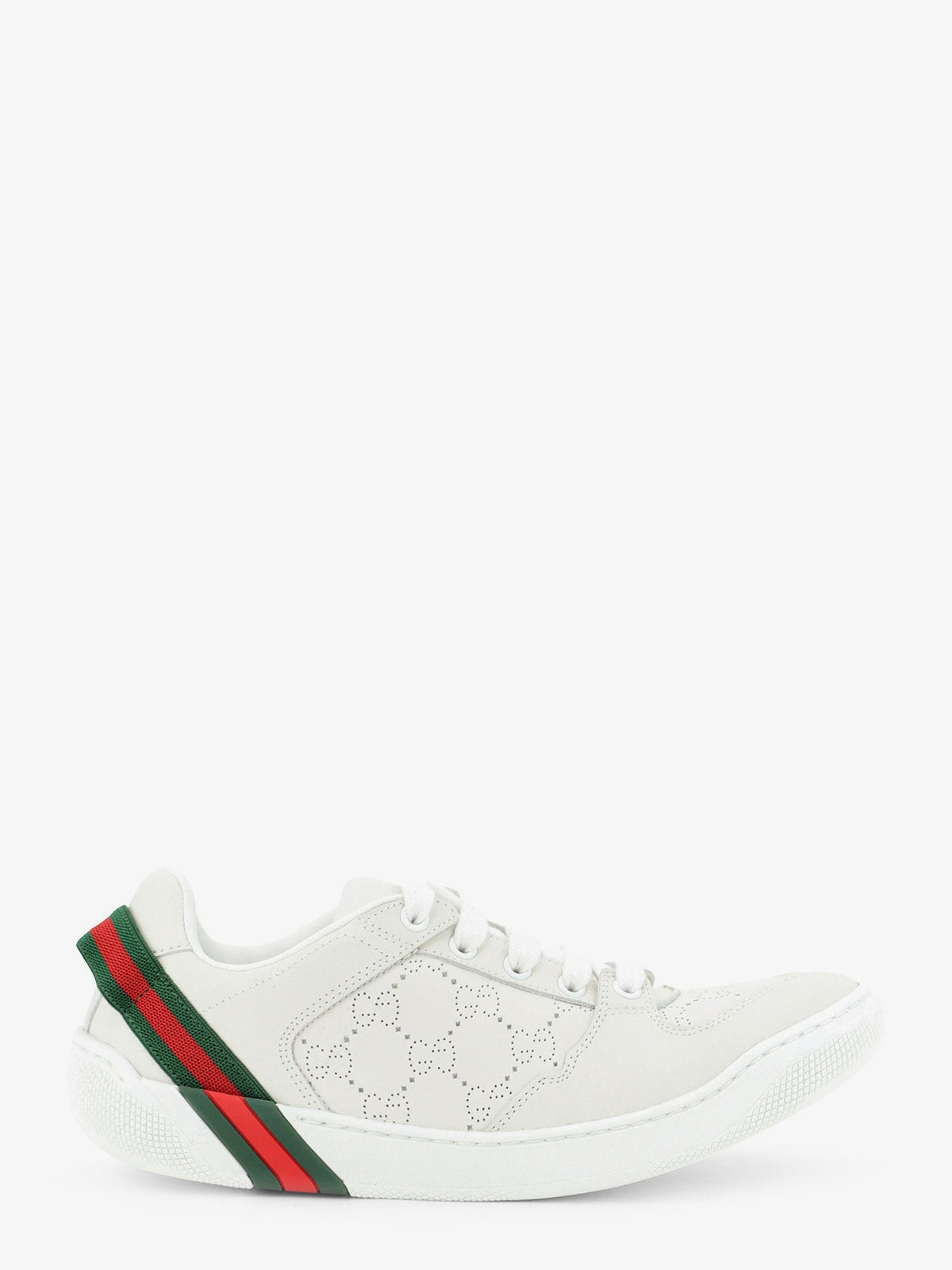 Gucci Screener Sneaker In Perforated Gg Leather