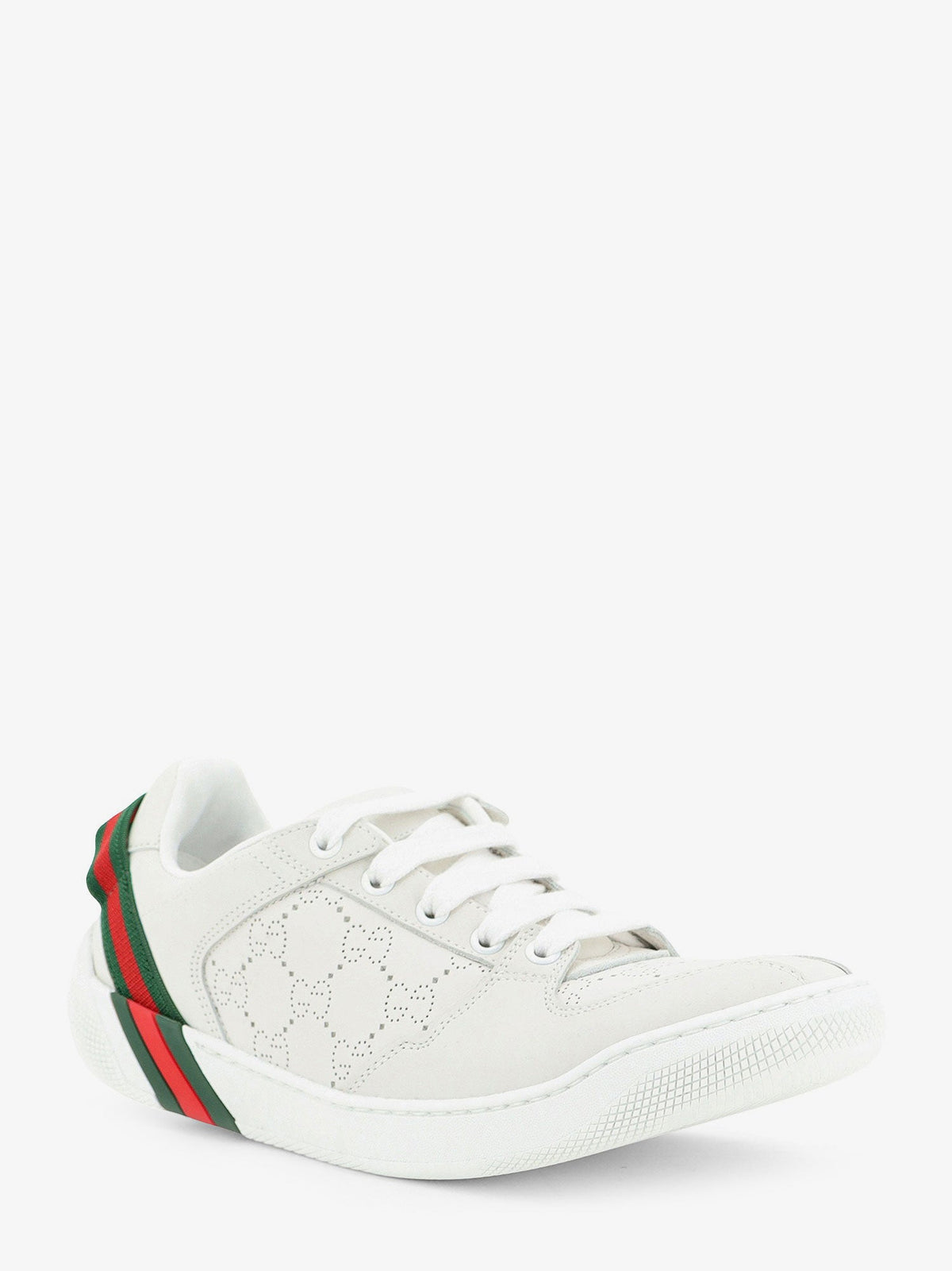Gucci Screener Sneaker In Perforated Gg Leather