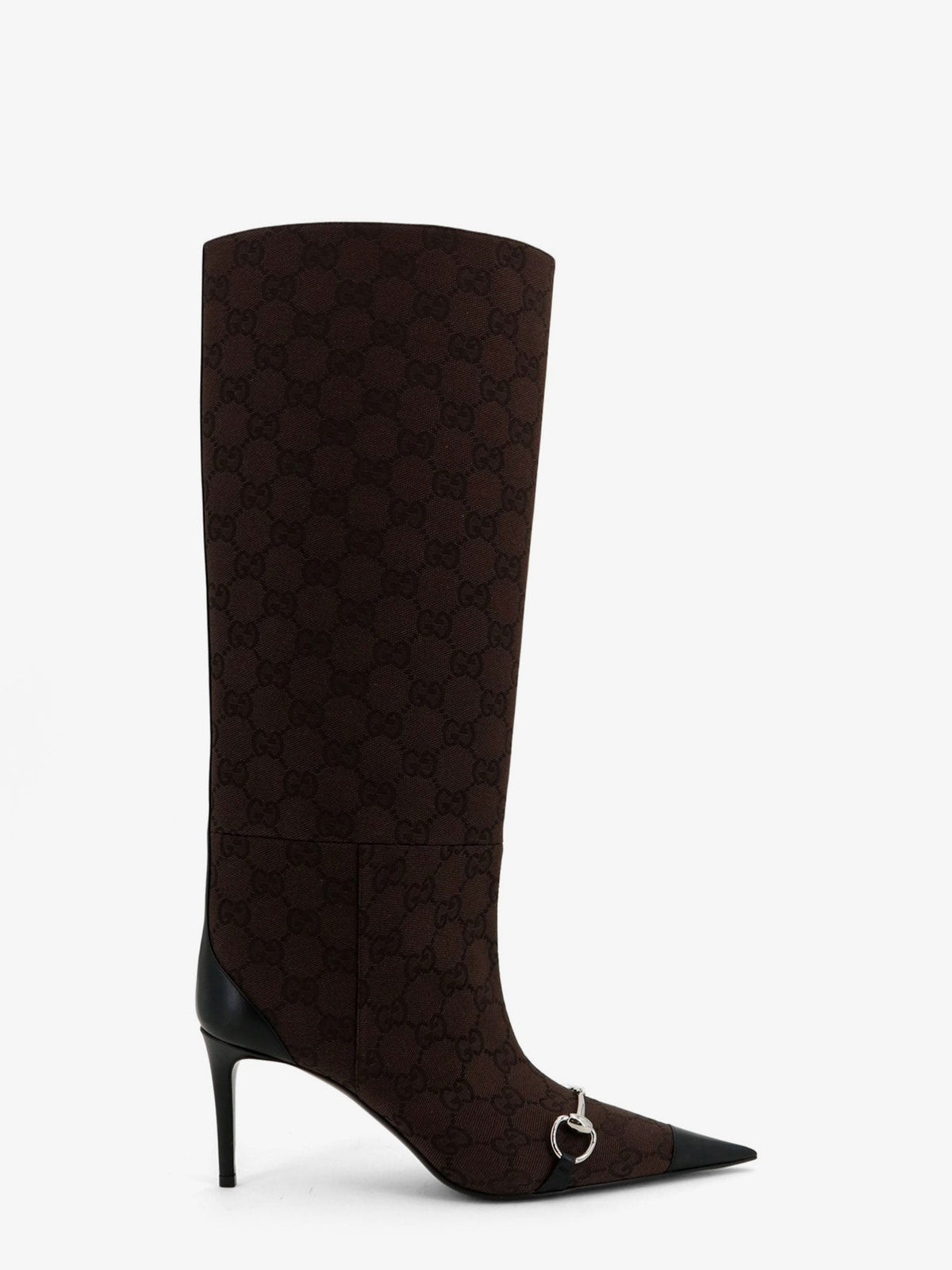 Gucci Boots With Iconic Gg Canvas Horsebit
