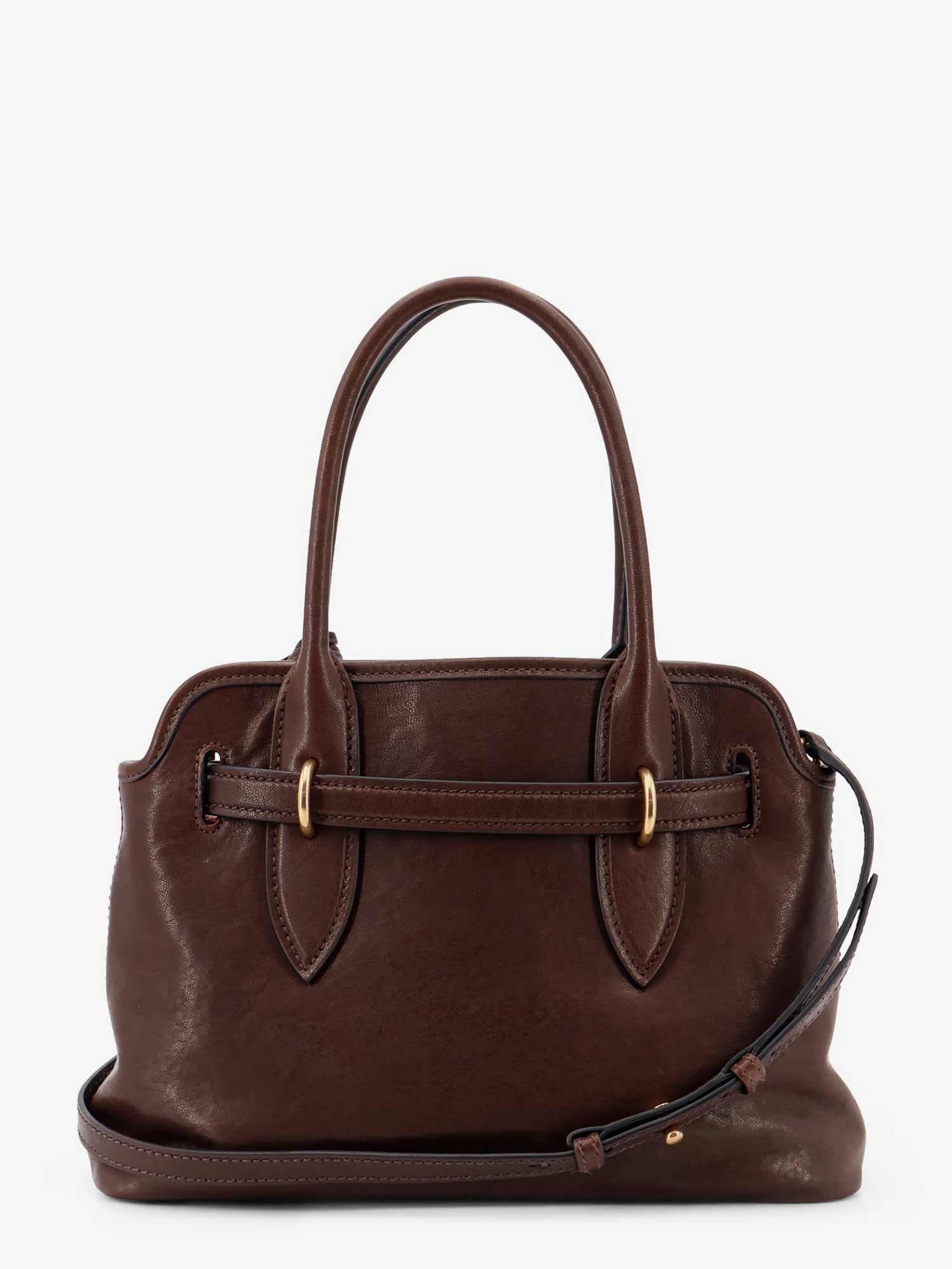 Miu Miu Aventure Leather Handbag With Embossed Lettering Logo