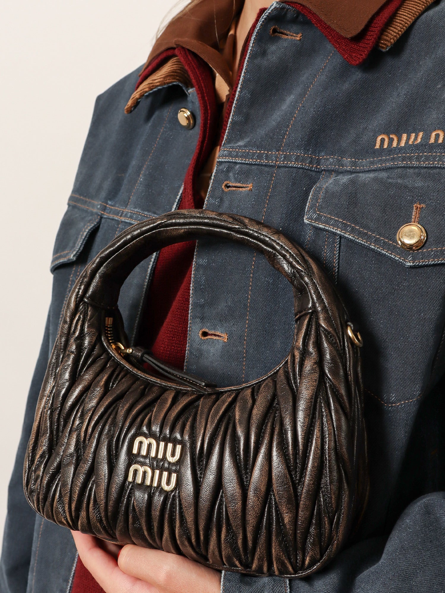 Miu Miu Wander Quilted Leather Crossbody Bag With A Vintage Effect