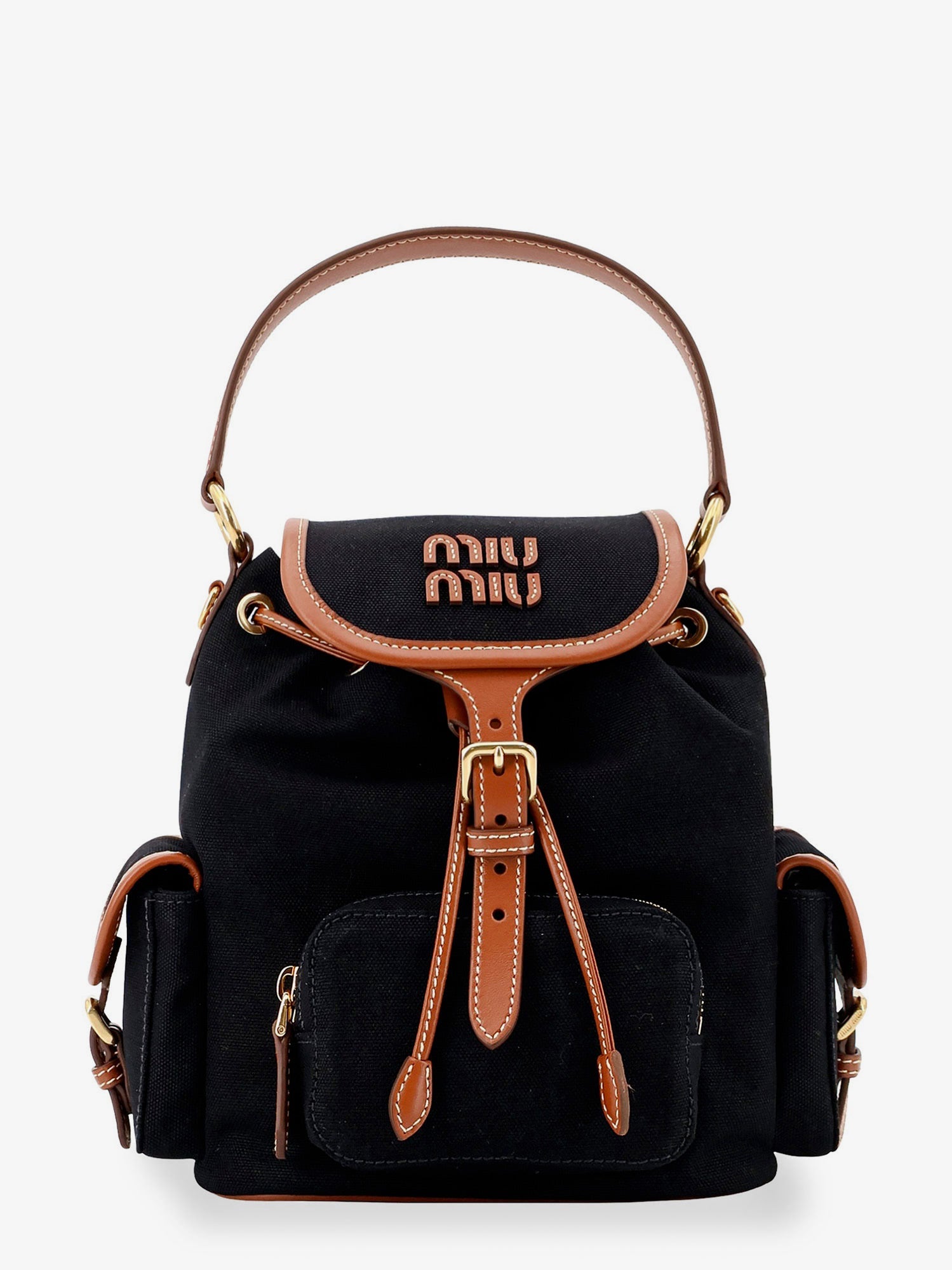 Miu Miu Hemp And Leather Backpack