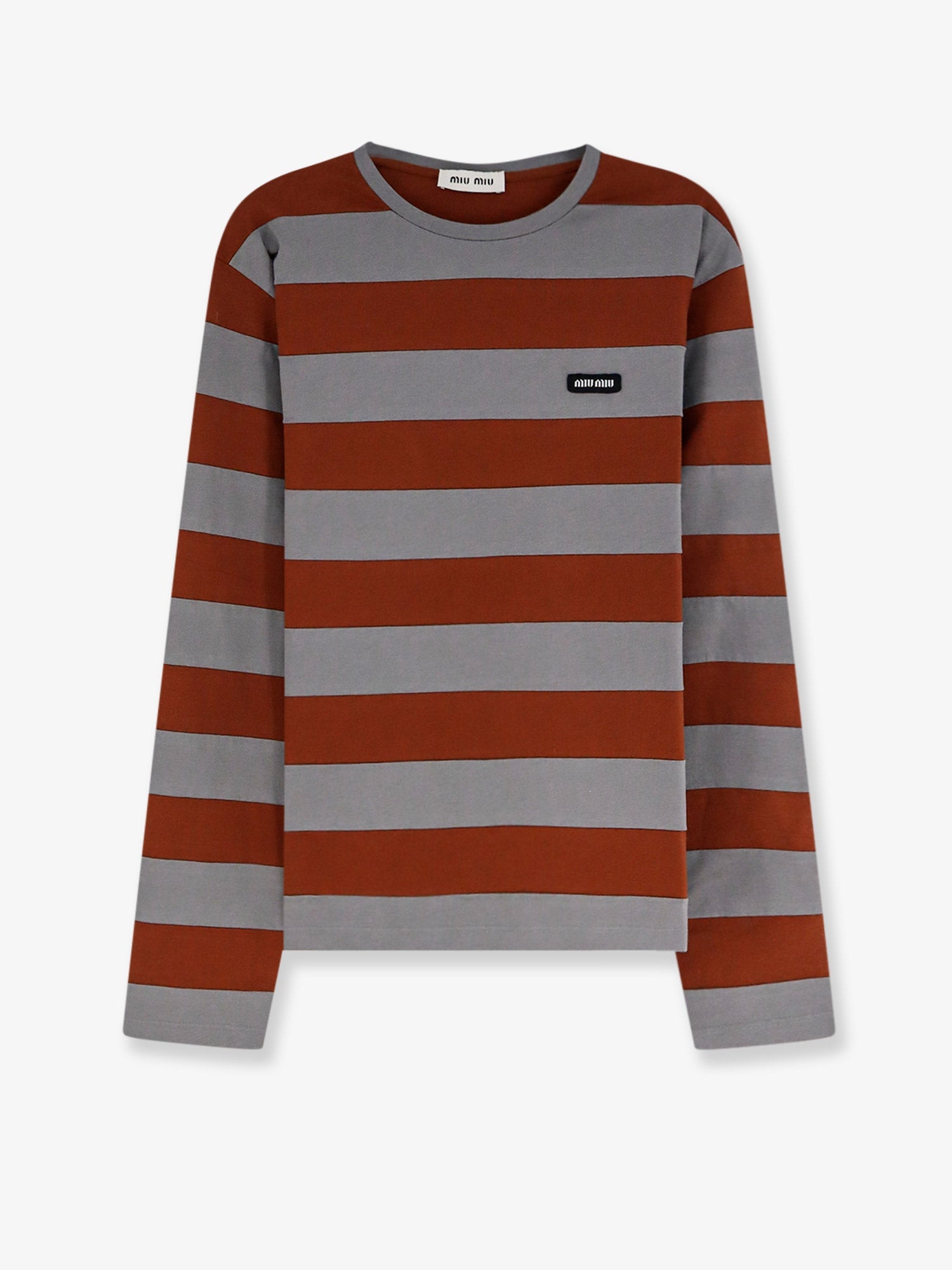 Miu Miu Cotton T-shirt With Striped Pattern