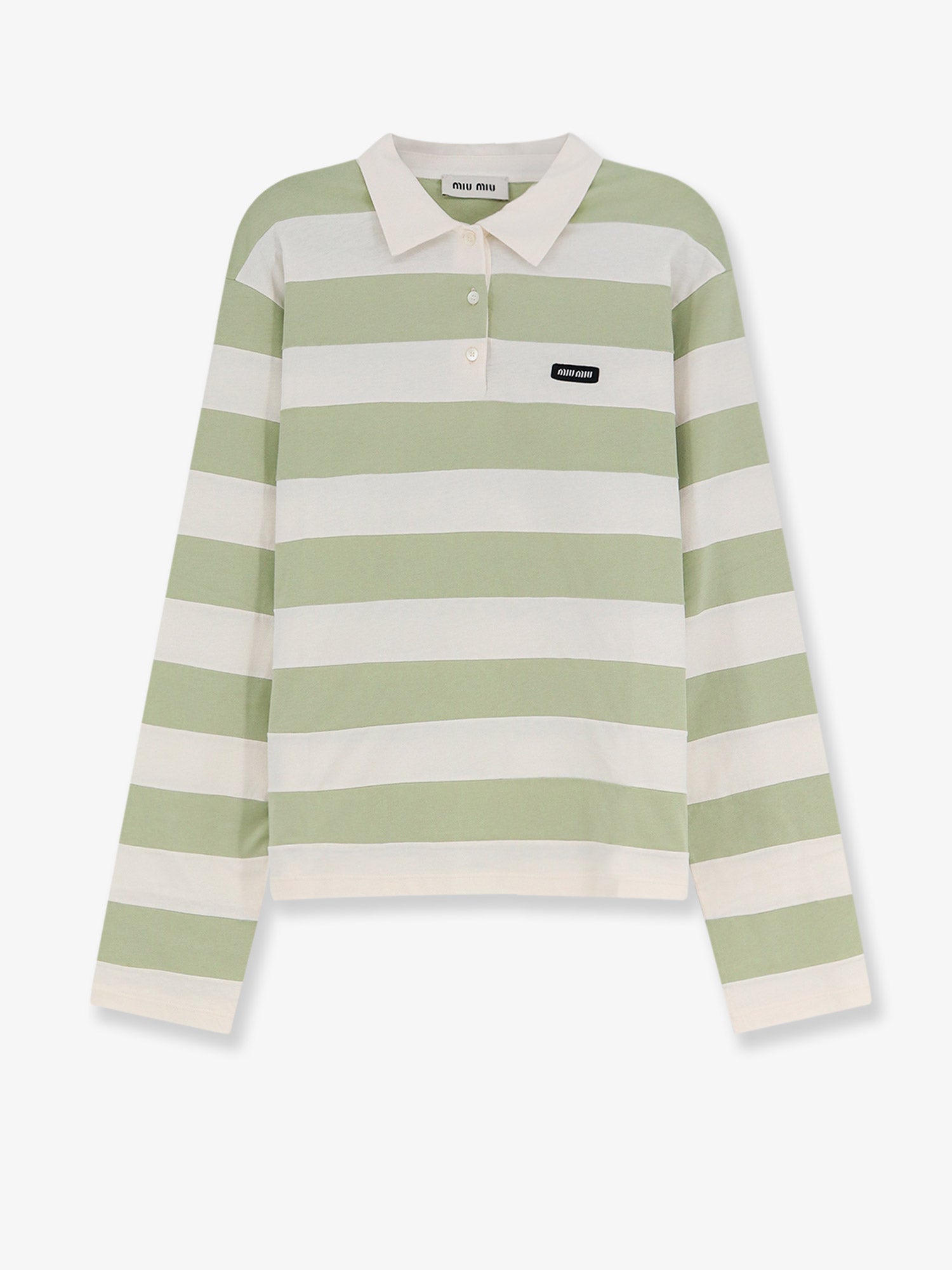 Miu Miu Cotton Polo Shirt With Striped Pattern