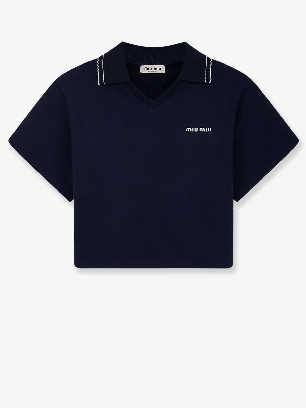 Miu Miu Cotton Sweatshirt With Logo Embroidery