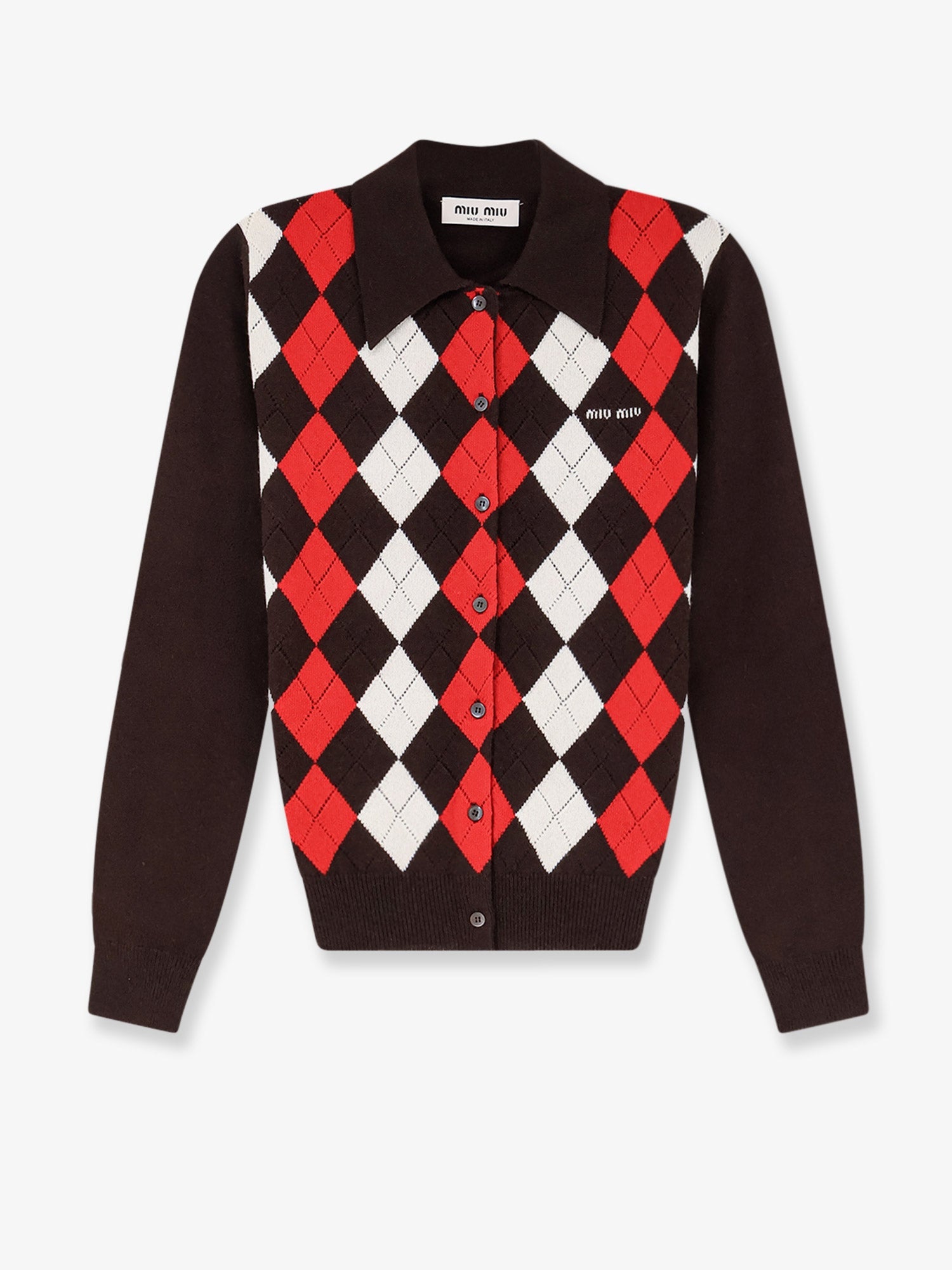 Miu Miu Diamond-patterned Cashmere Cardigan