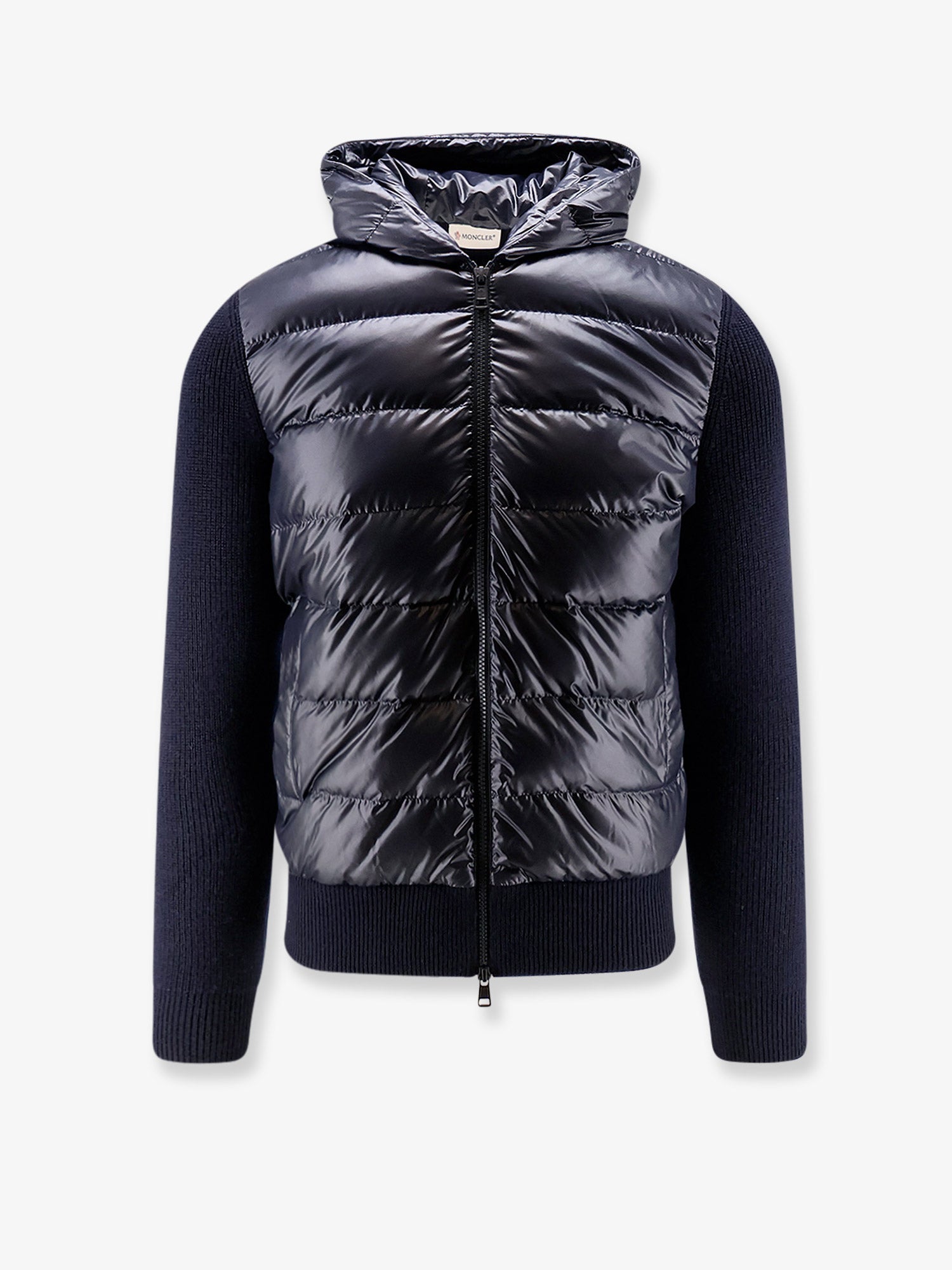 Moncler Down Jacket With Virgin Wool Inserts