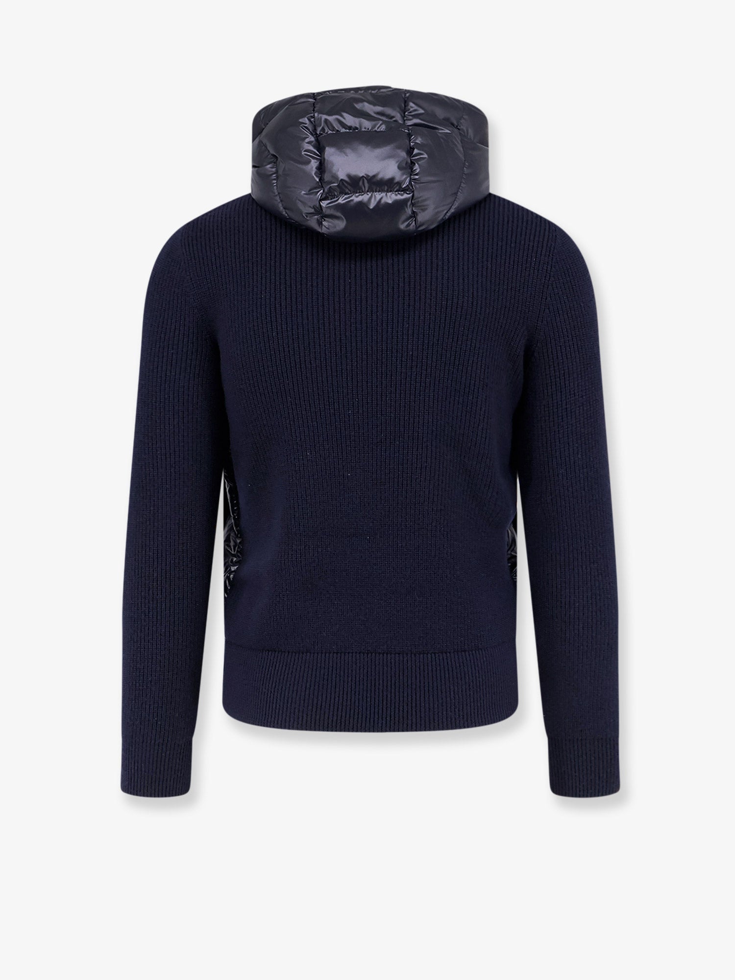 Moncler Down Jacket With Virgin Wool Inserts