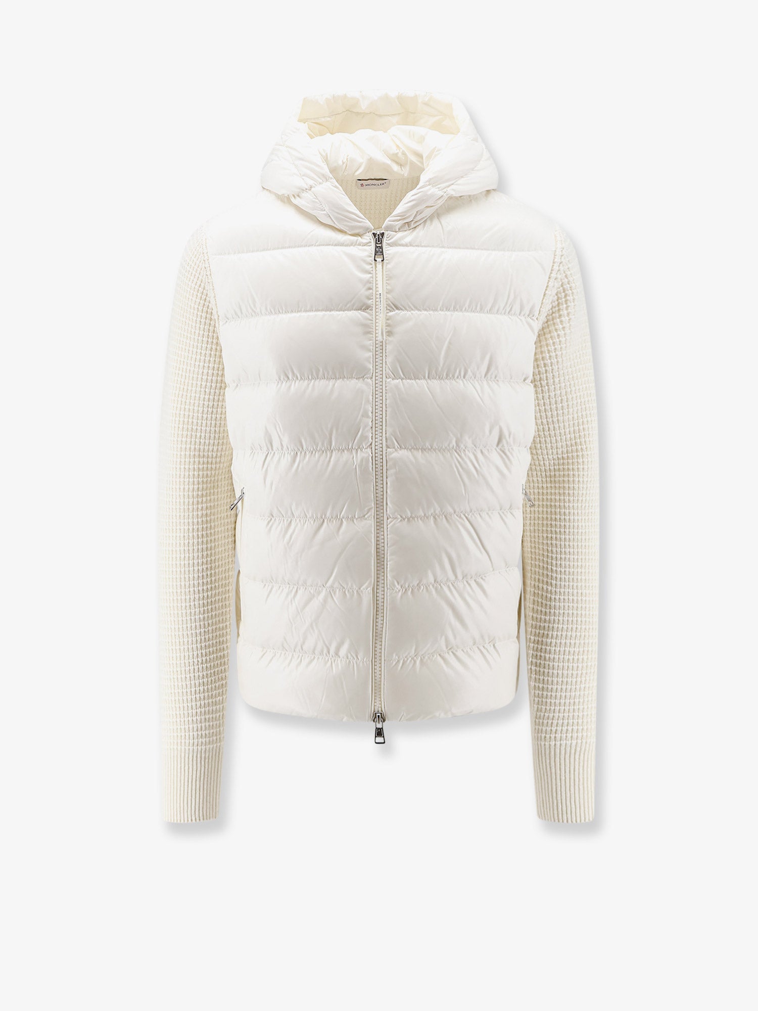 Moncler Nylon Jacket With Wool And Cashmere Blend Sleeves