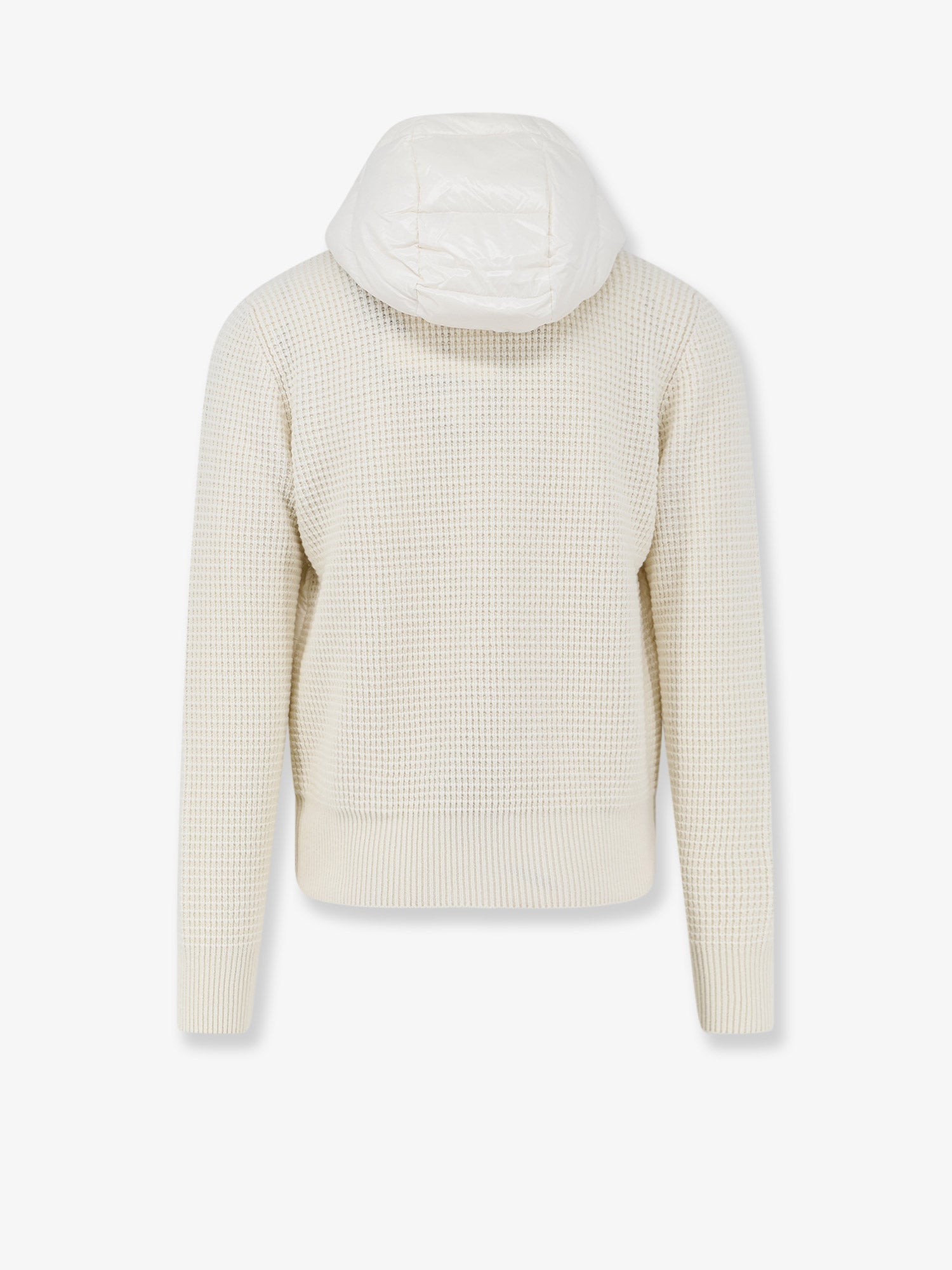 Moncler Nylon Jacket With Wool And Cashmere Blend Sleeves