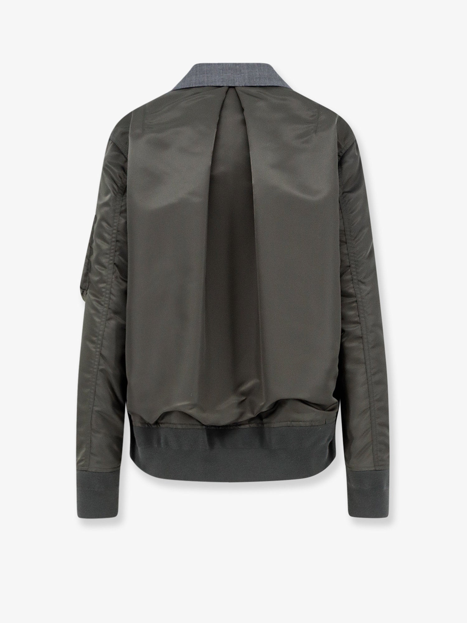 Sacai Wool Blazer With Nylon Sleeves