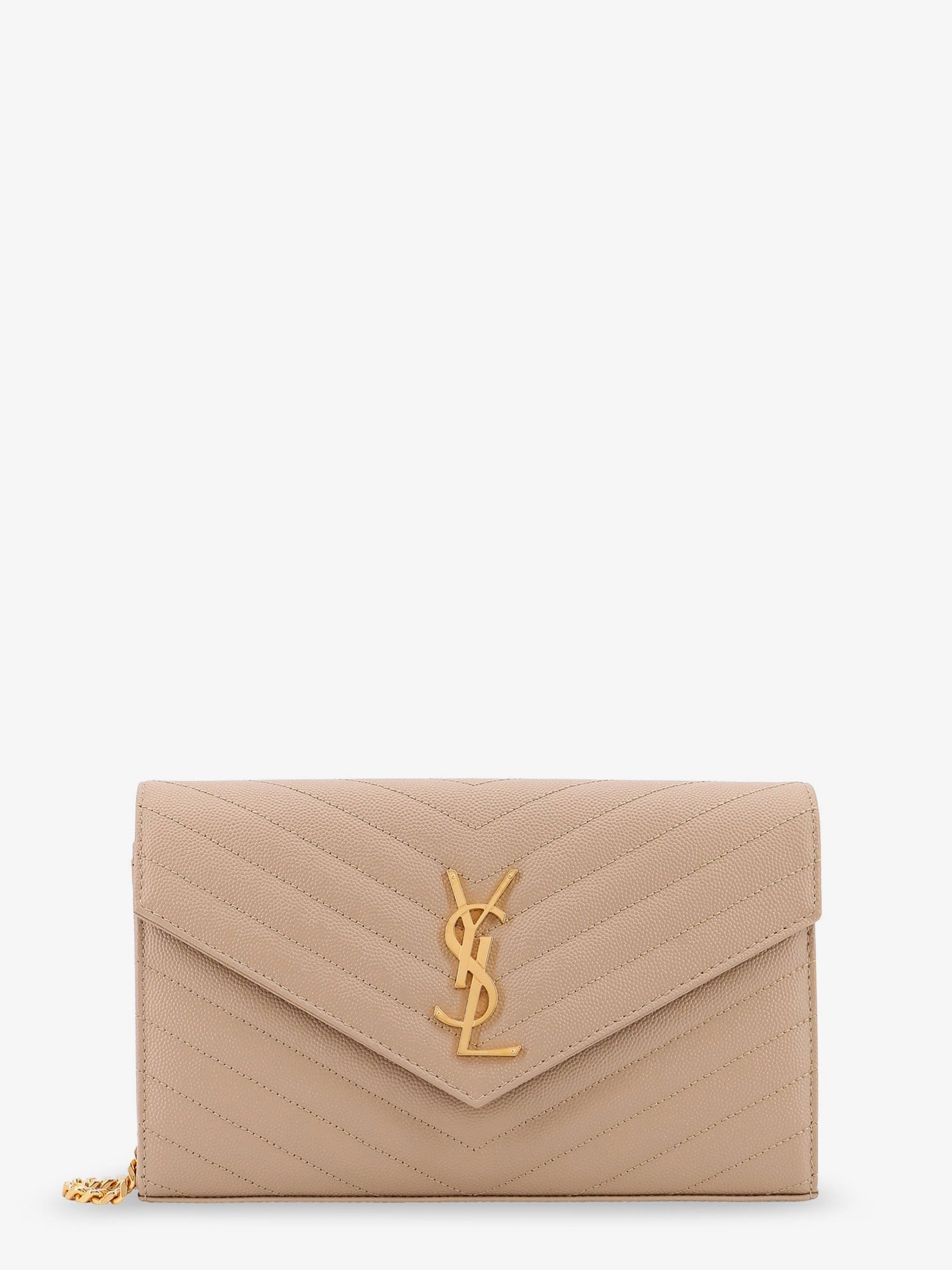 Saint Laurent Leather Crossbody Bag With Metal Cassandre Logo