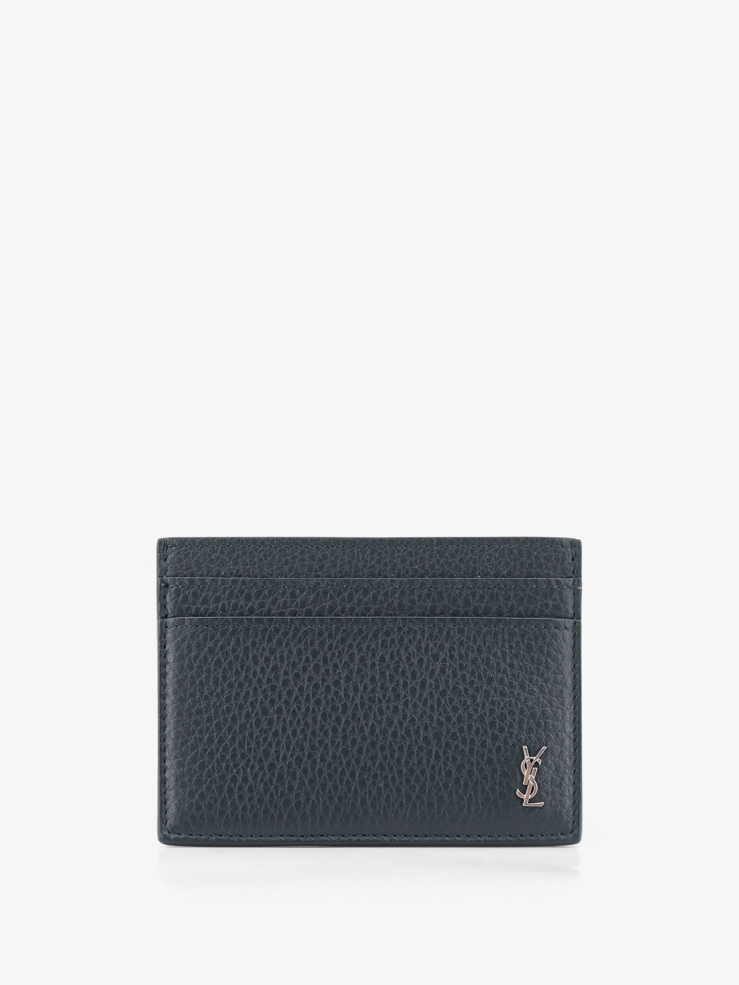 Saint Laurent Tiny Cassandre Textured Leather Card Holder
