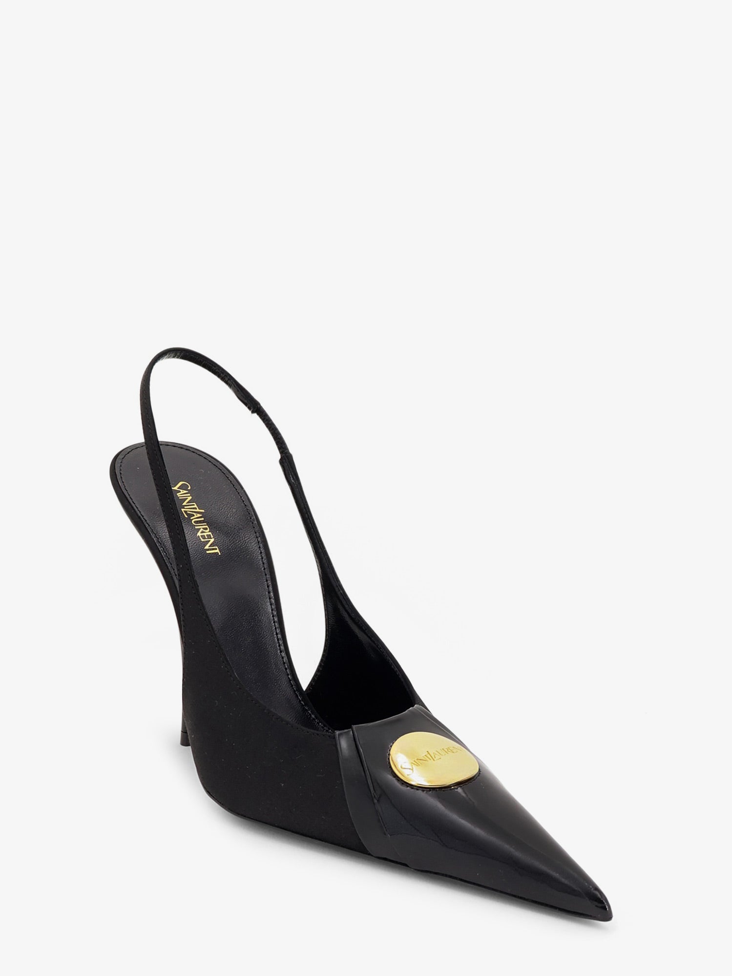 Saint Laurent Louis Patent Leather Pumps With Logo Tag