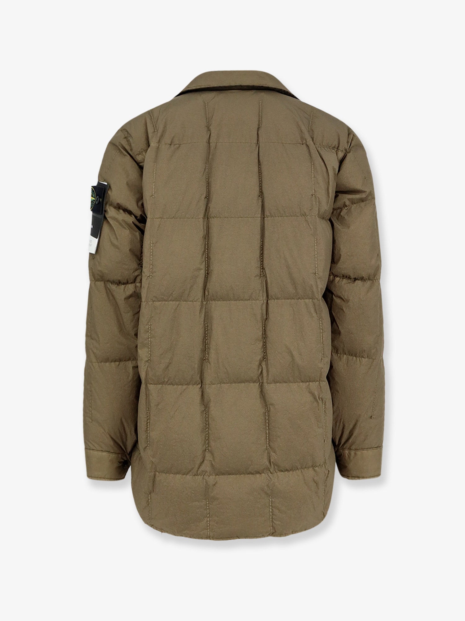 Stone Island Garment Dyed Crinkle Reps Ny Recycled Nylon Down Jacket With Side Logo Patch