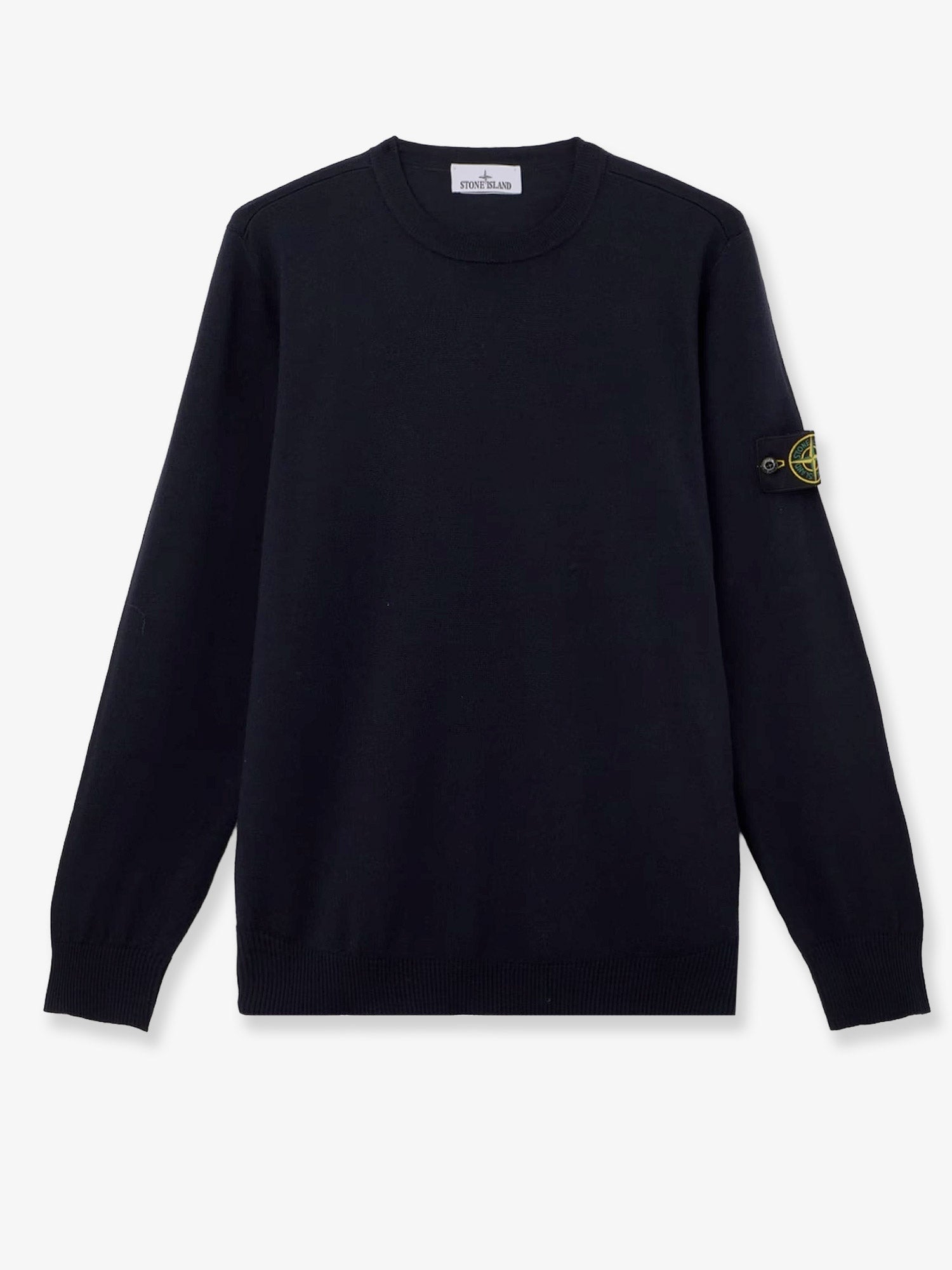 Stone Island Wool Sweater With Side Logo Patch