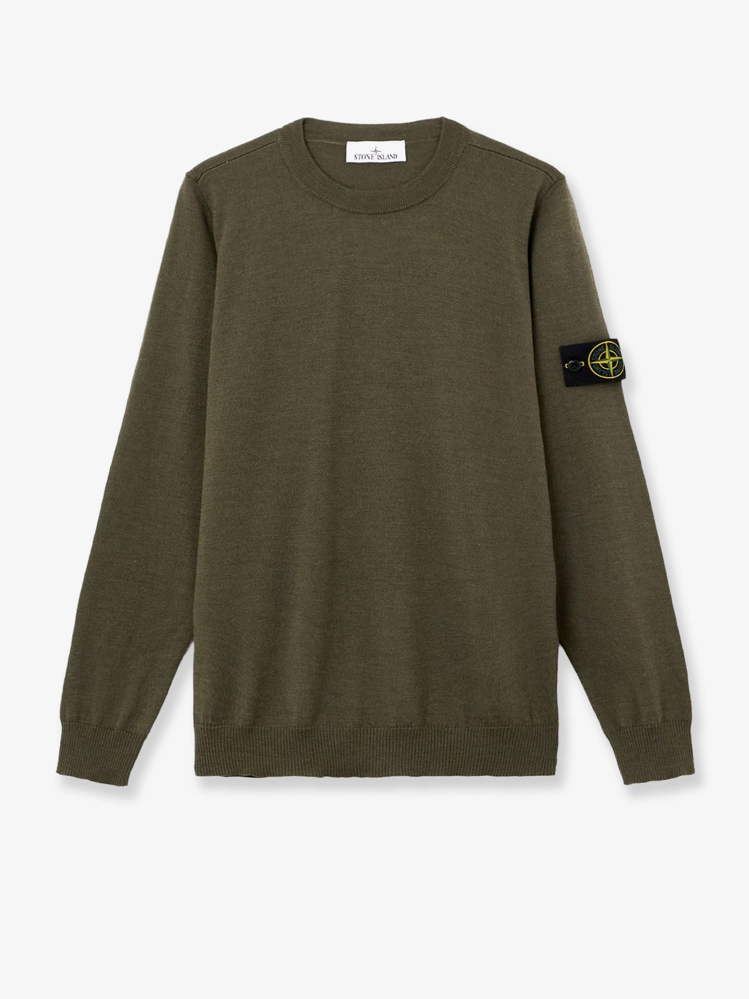 Stone Island Wool Sweater With Side Logo Patch