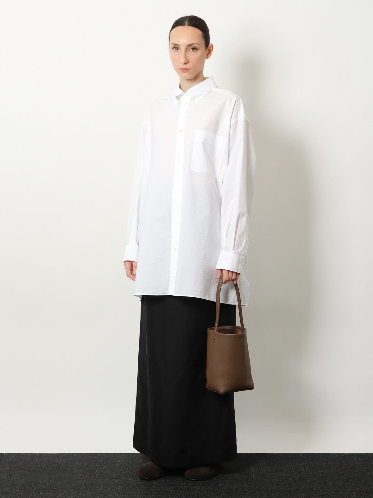 The Row Small N/s Park Tote Bucket Bag In Hammered Leather
