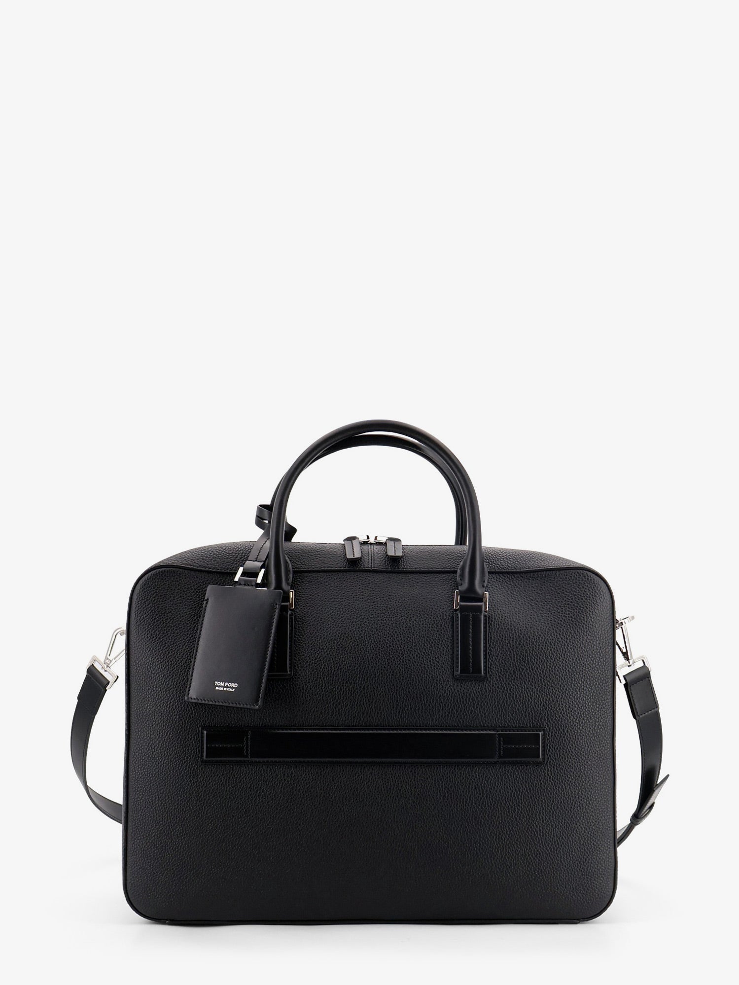 Tom Ford Leather Work Bag With Front Lettering Logo
