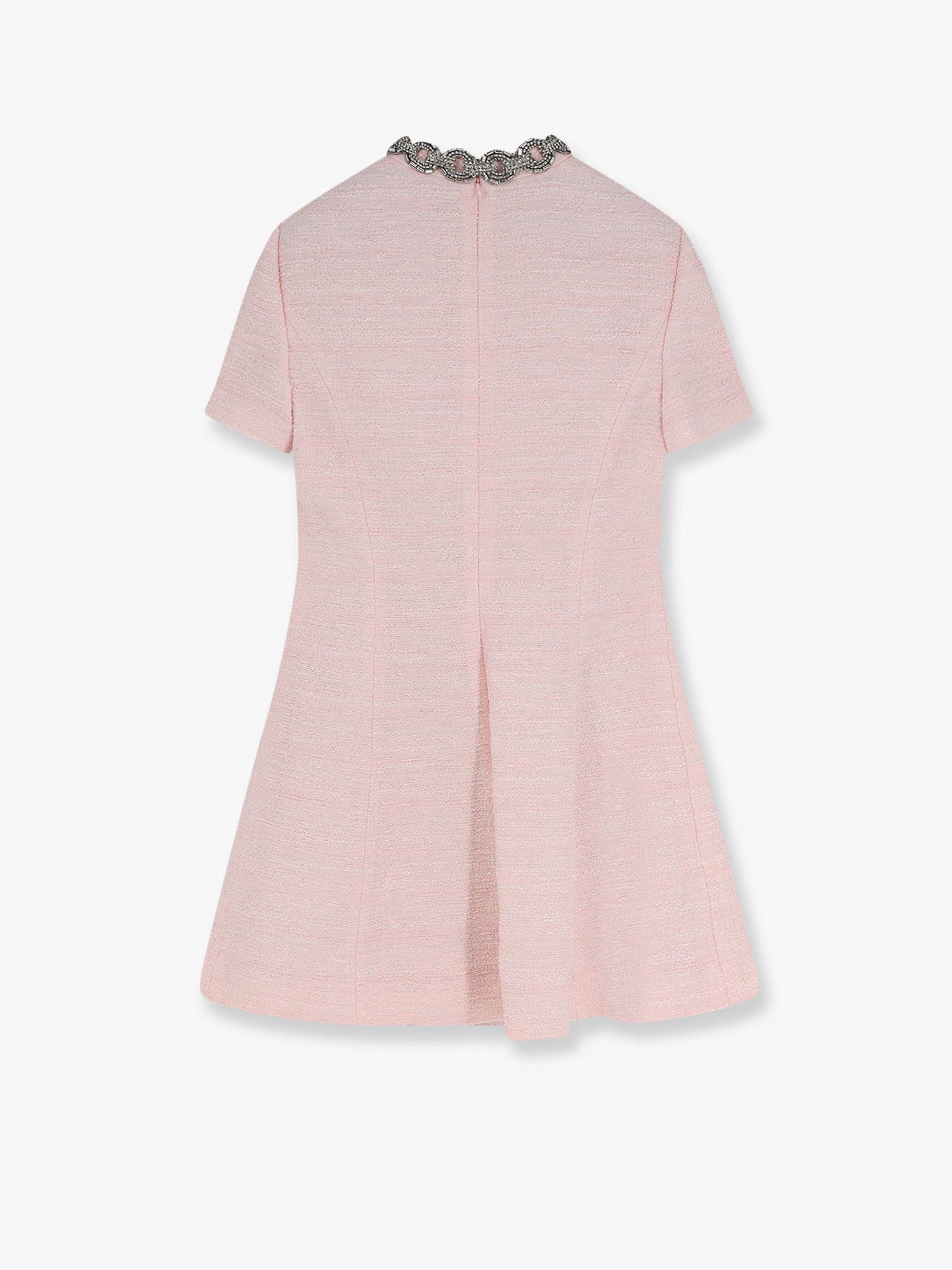 Valentino Embroidered Crinkle Cotton Tweed Mini Dress
