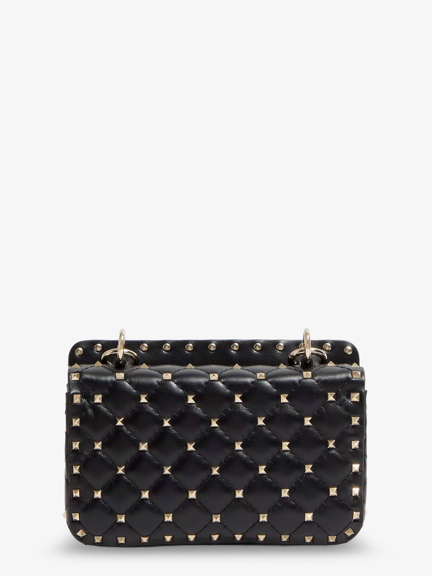 Valentino Rockstud Spike Leather Shoulder Bag With Iconic All-over Studs
