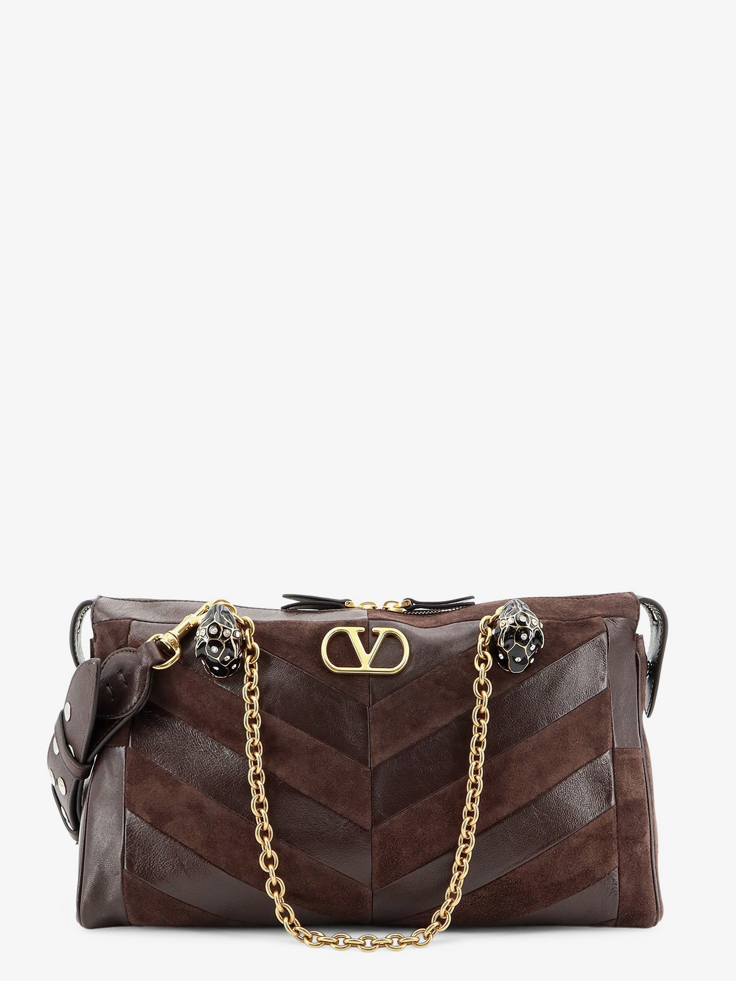 Valentino Panthea Suede And Leather Shoulder Bag
