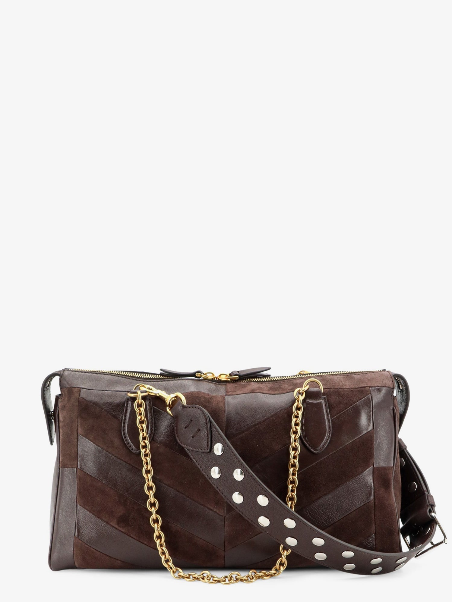 Valentino Panthea Suede And Leather Shoulder Bag