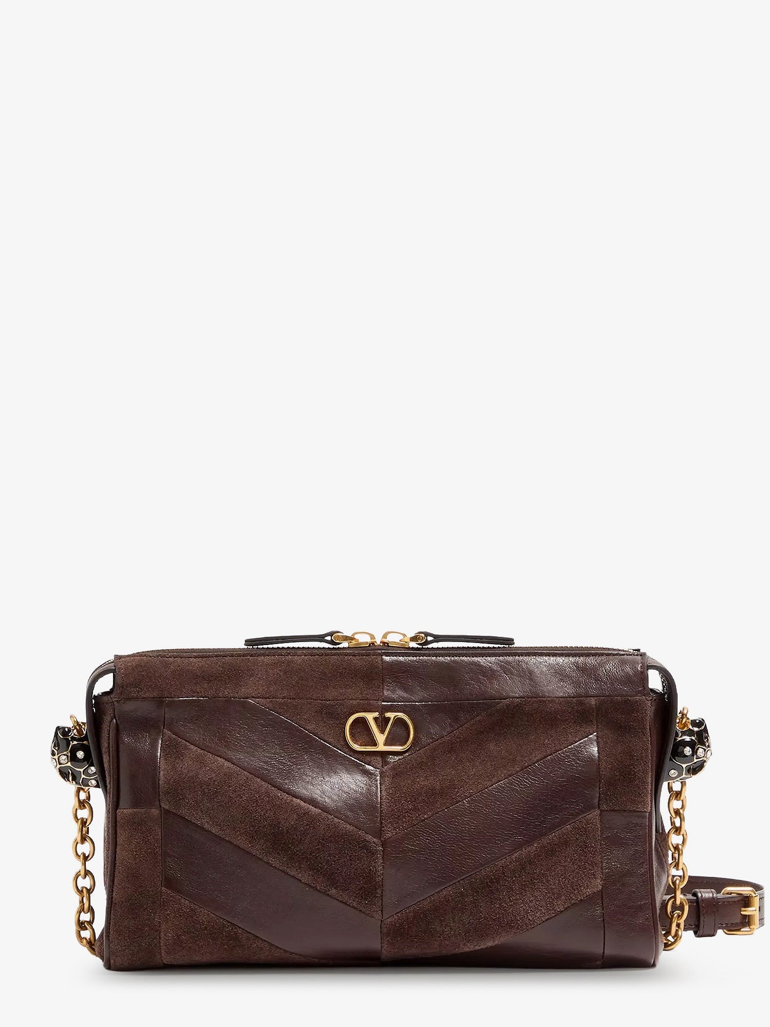 Valentino Panthea Suede And Leather Crossbody Bag