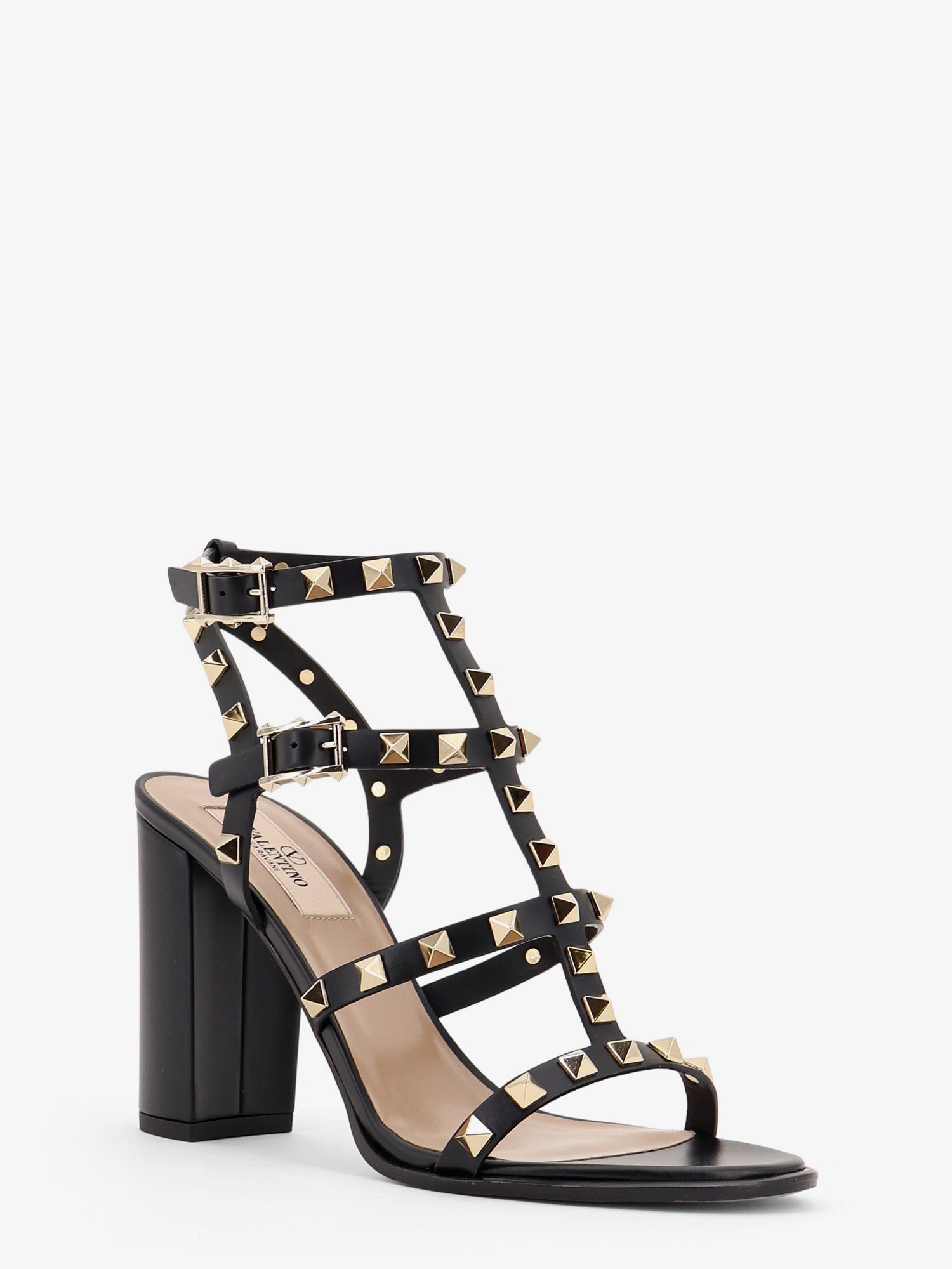 Valentino Rockstud Leather Sandals With Iconic All-over Studs