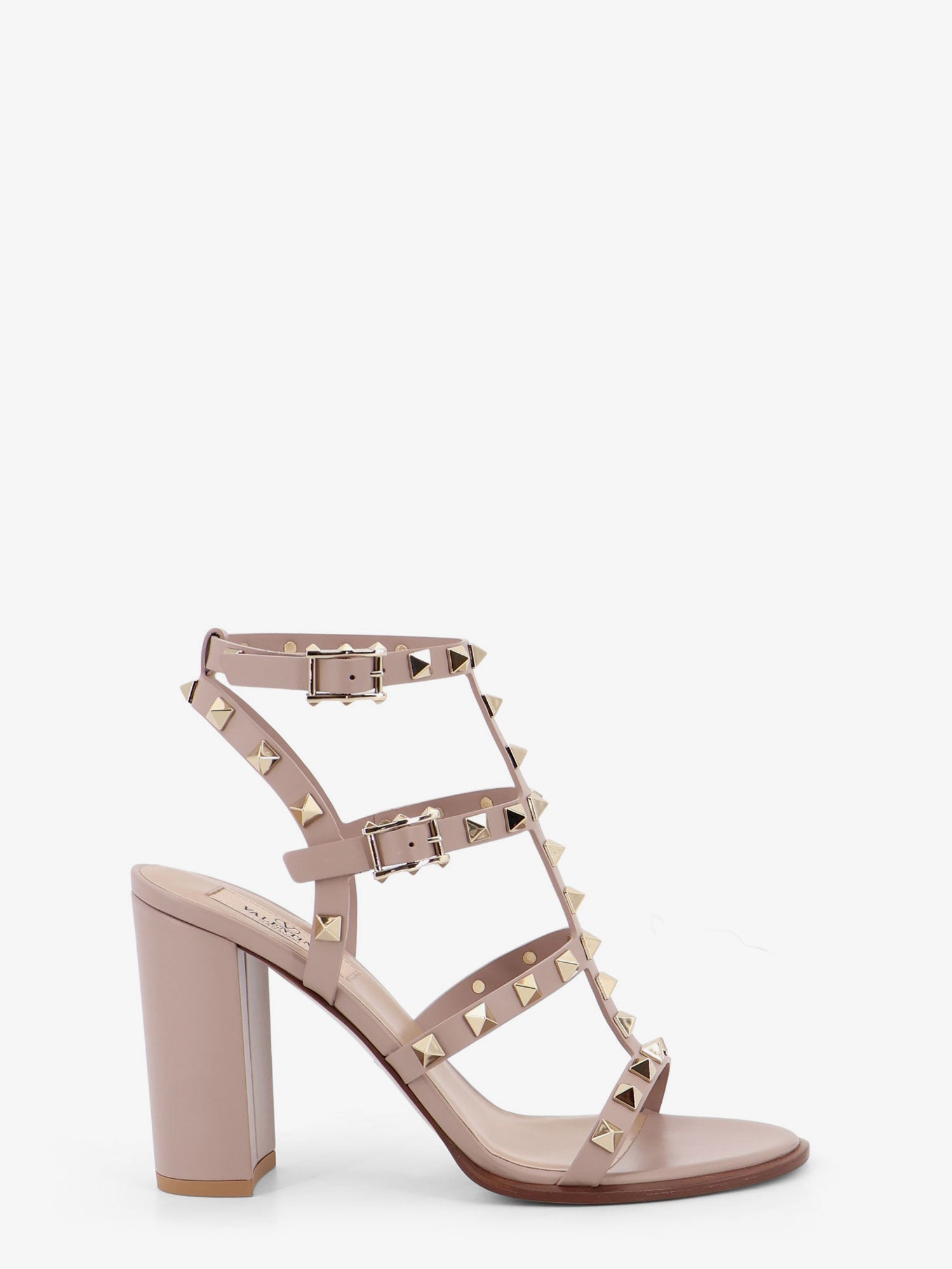 Valentino Rockstud Leather Sandals With Iconic All-over Studs
