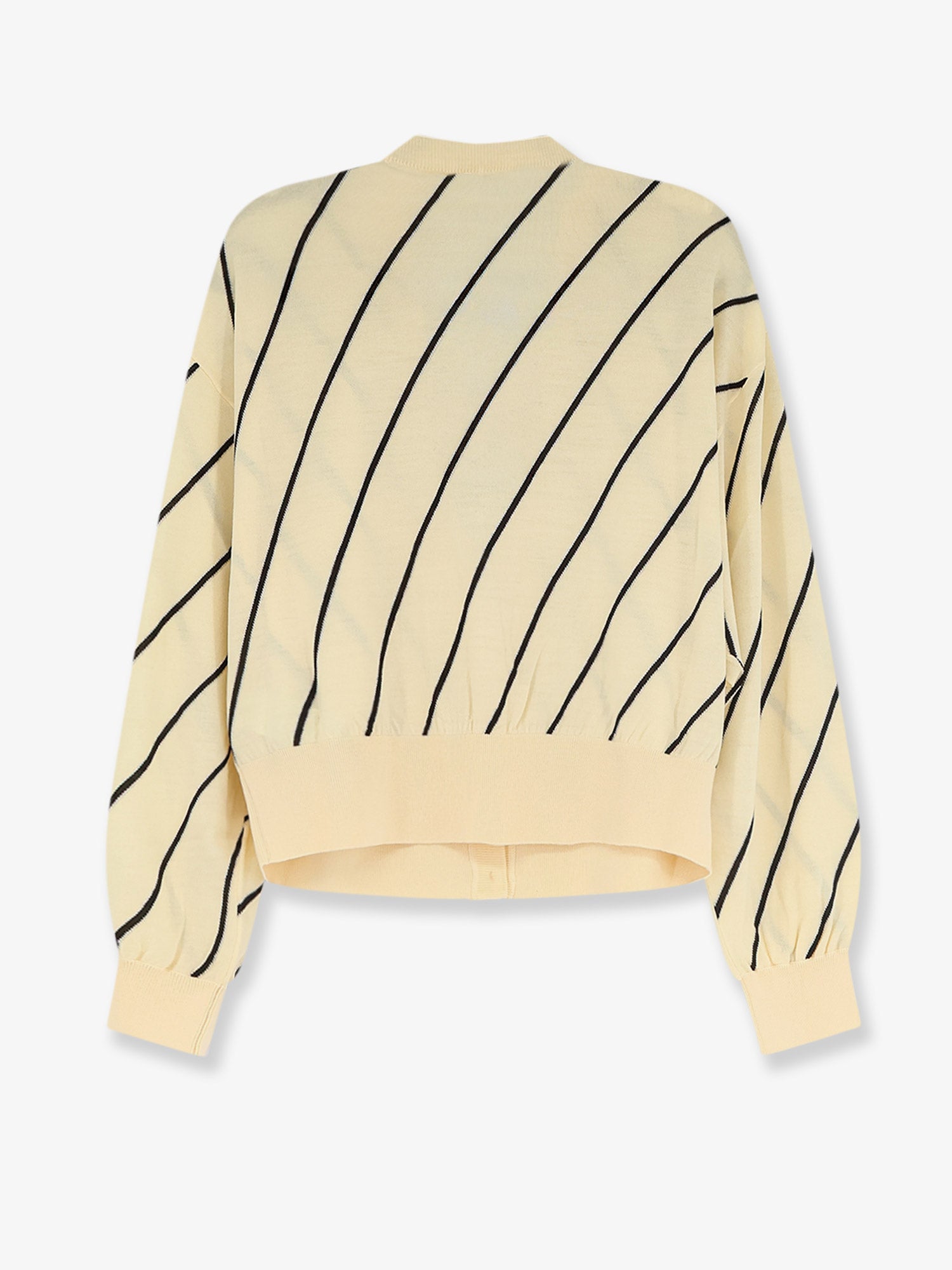 Versace Wool Blend Cardigan With Striped Detail