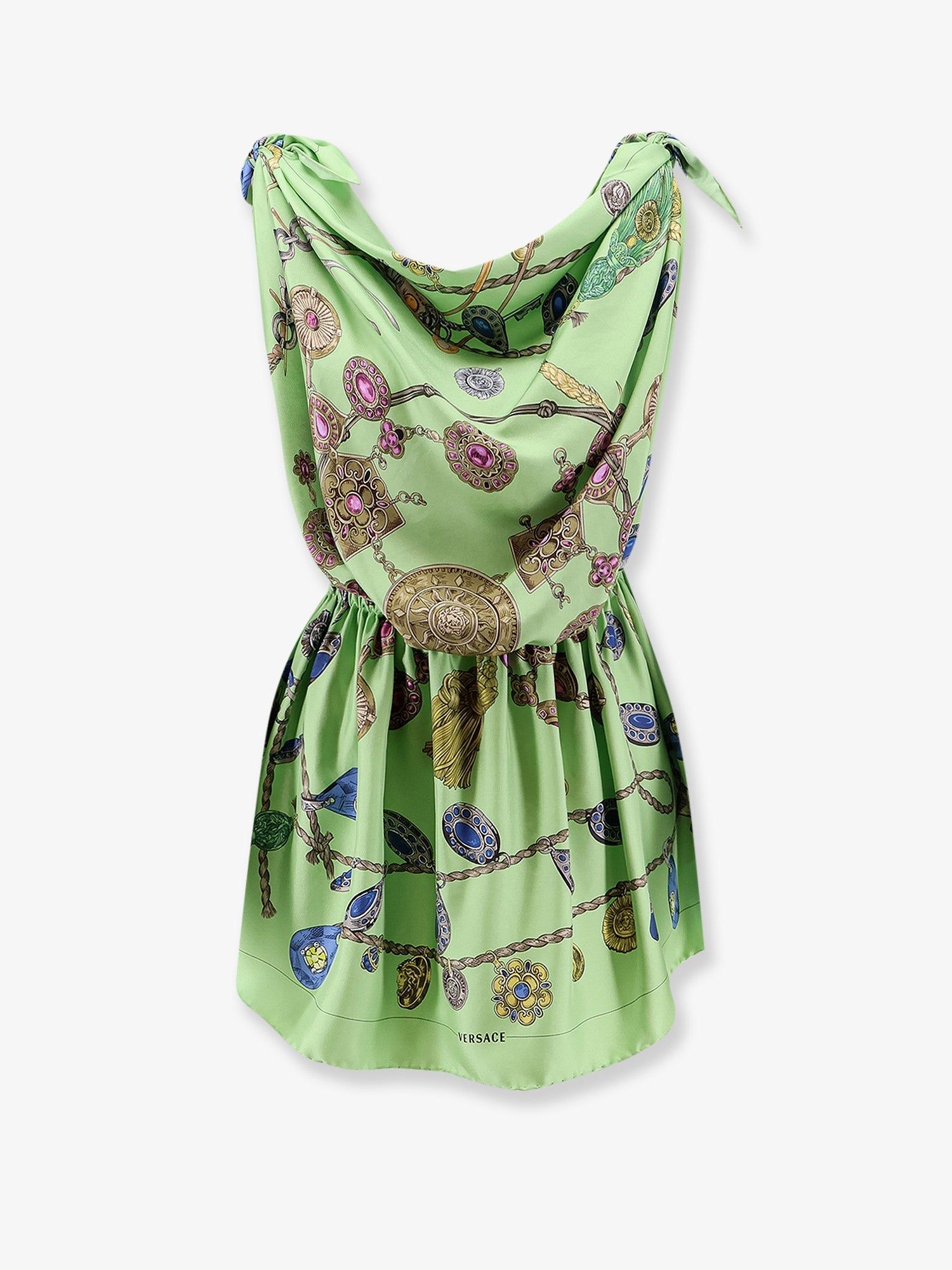 Versace Printed Silk Twill Mini Dress
