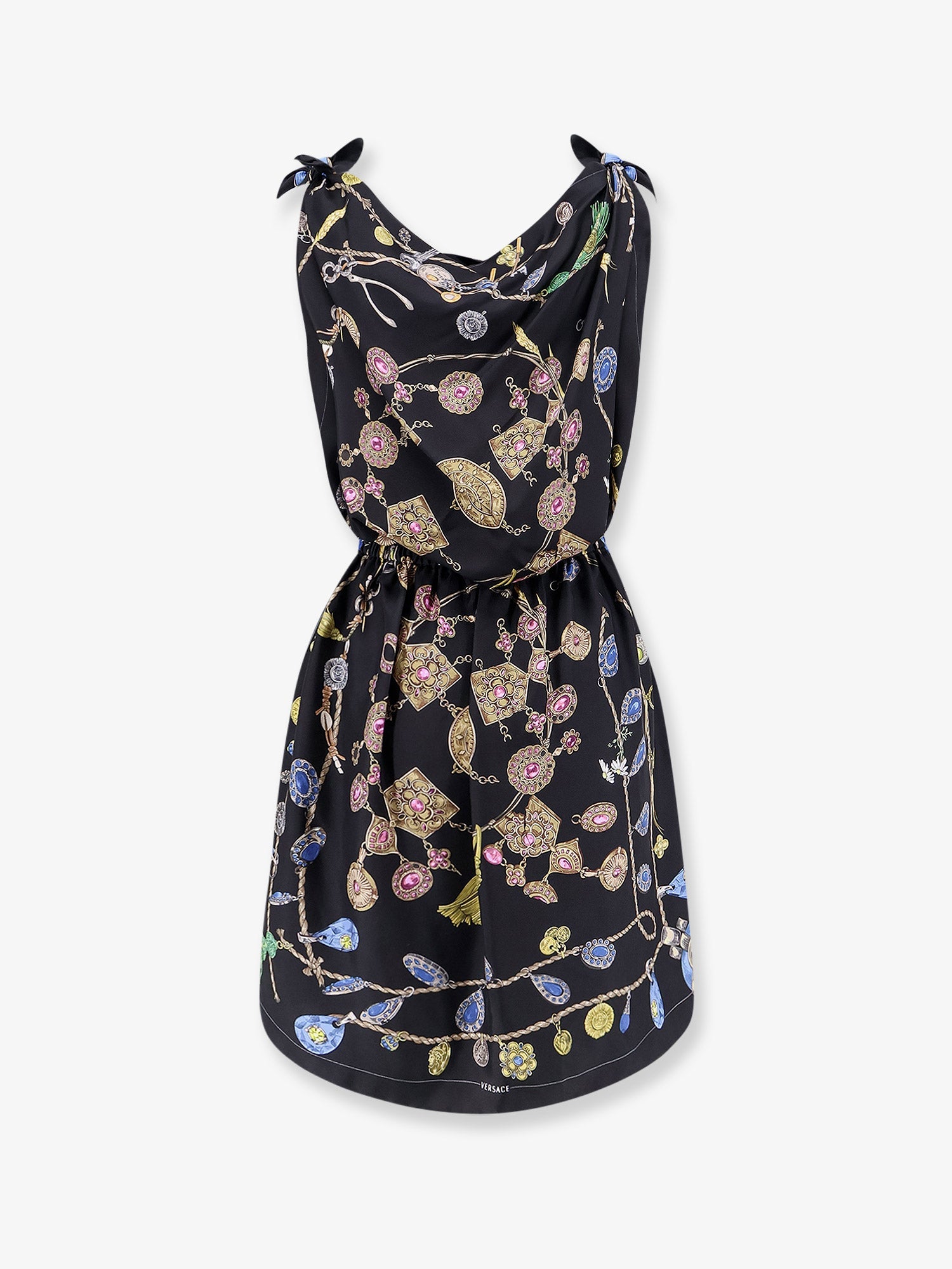 Versace Printed Silk Twill Midi Dress